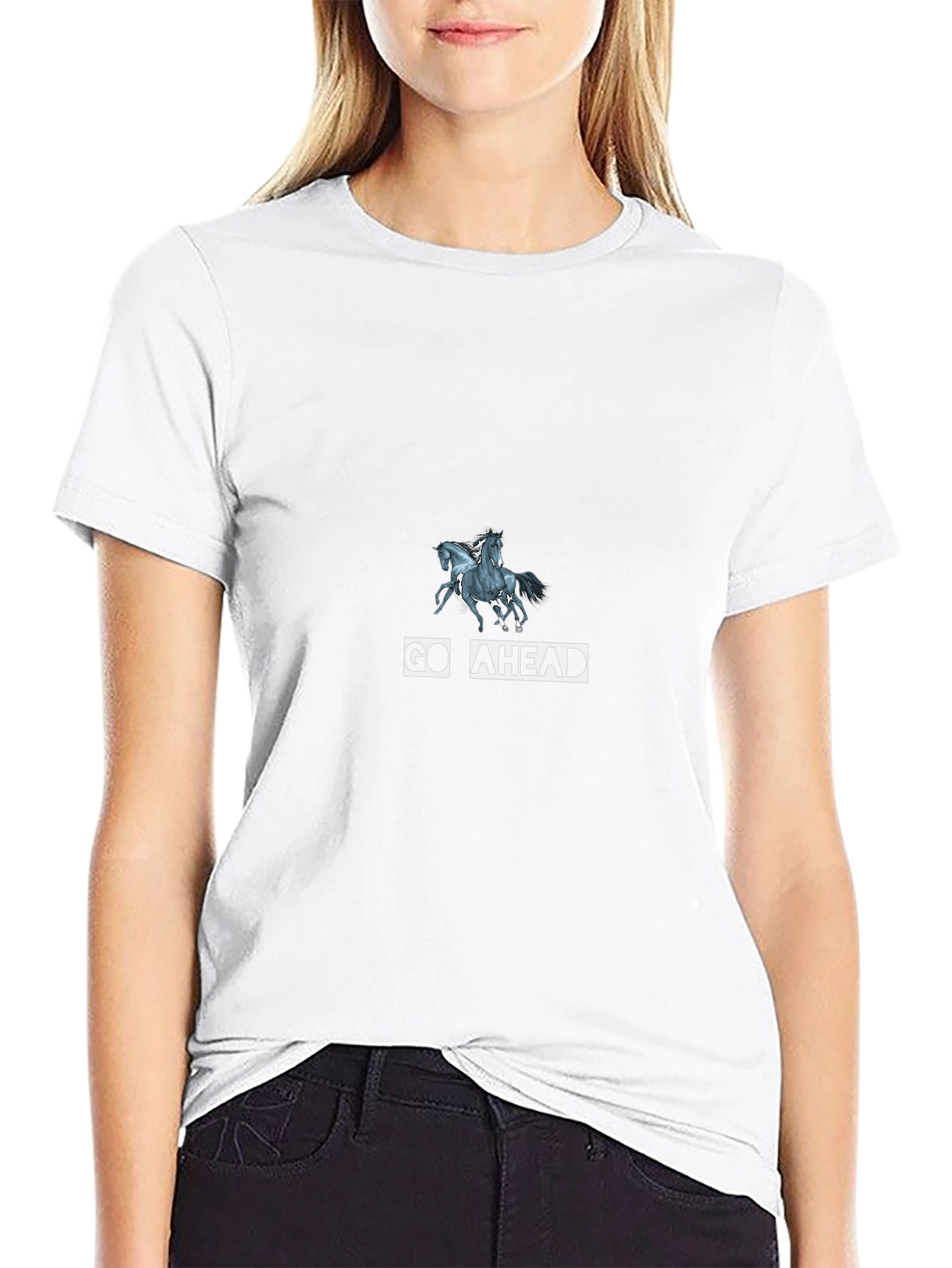 Go Ahead Horse Graphic Tee - Black
