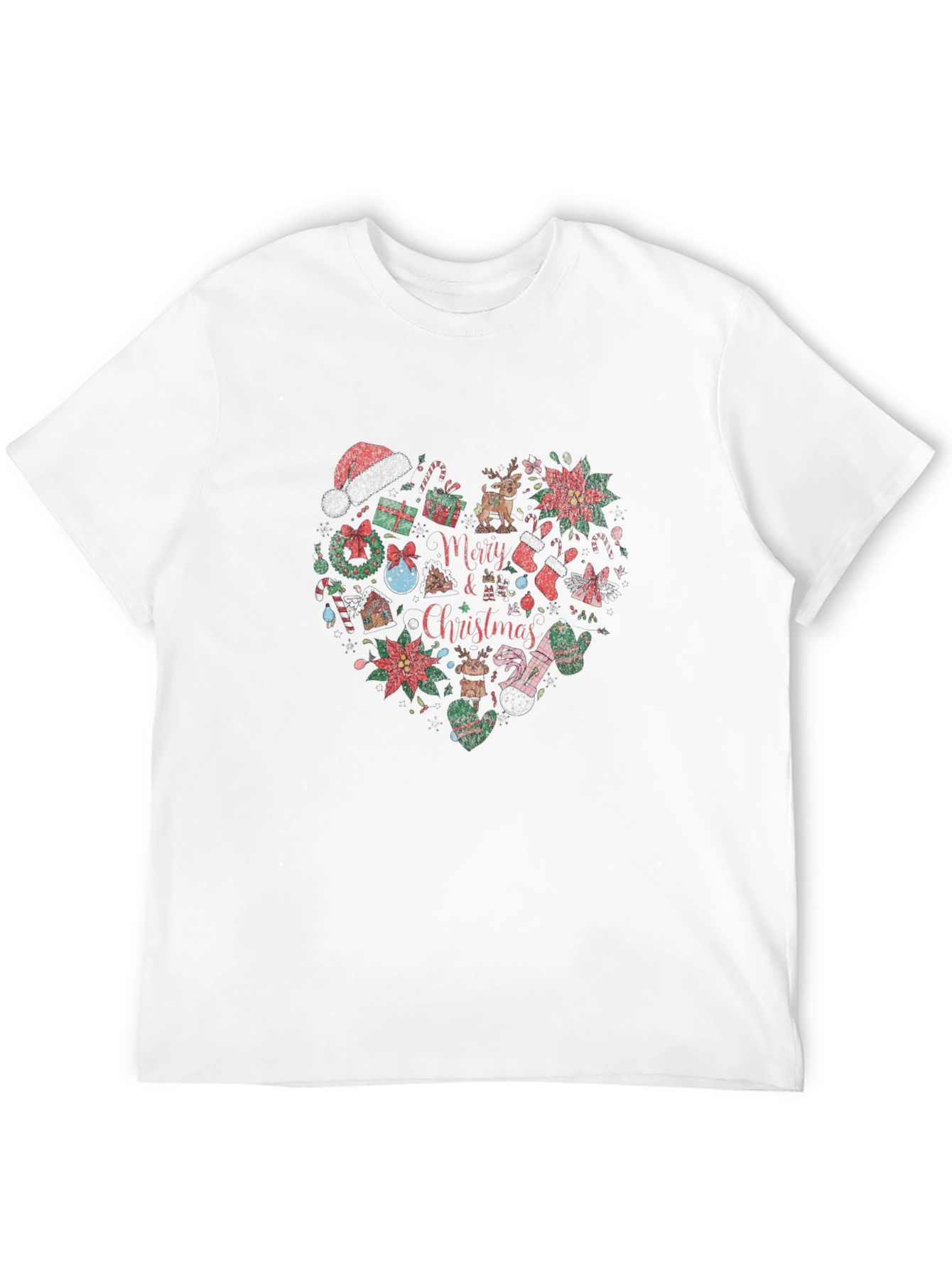 Festive Christmas Heart Graphic T-Shirt