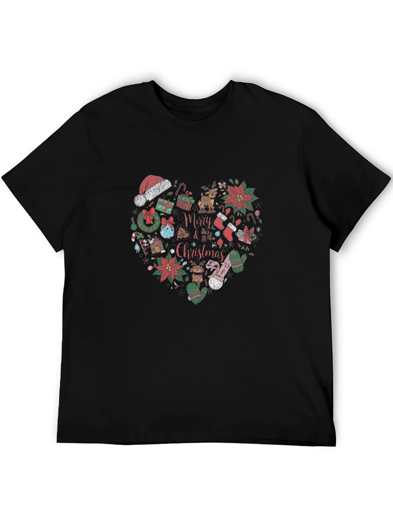 Festive Christmas Heart Graphic T-Shirt