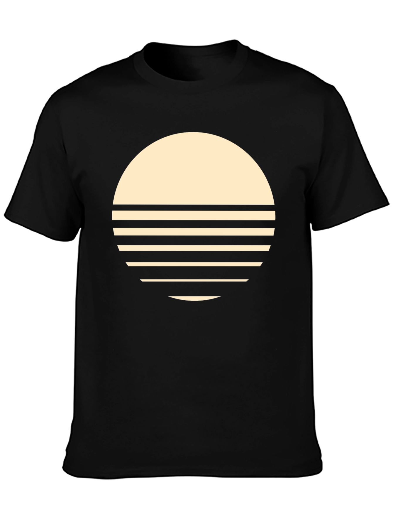 Retro Sunset Graphic Tee - Stylish Black T-Shirt