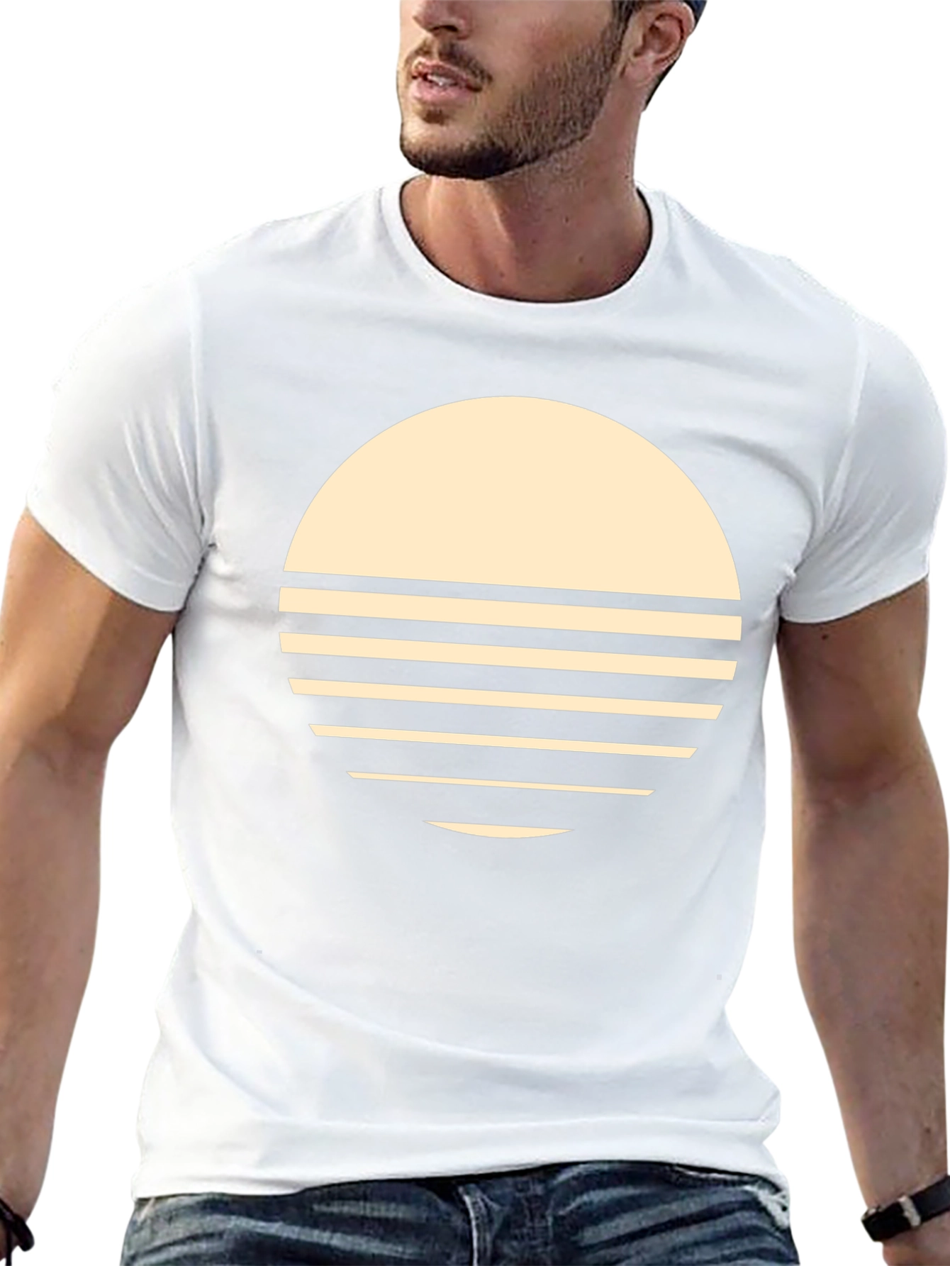 Retro Sunset Graphic Tee - Stylish Black T-Shirt