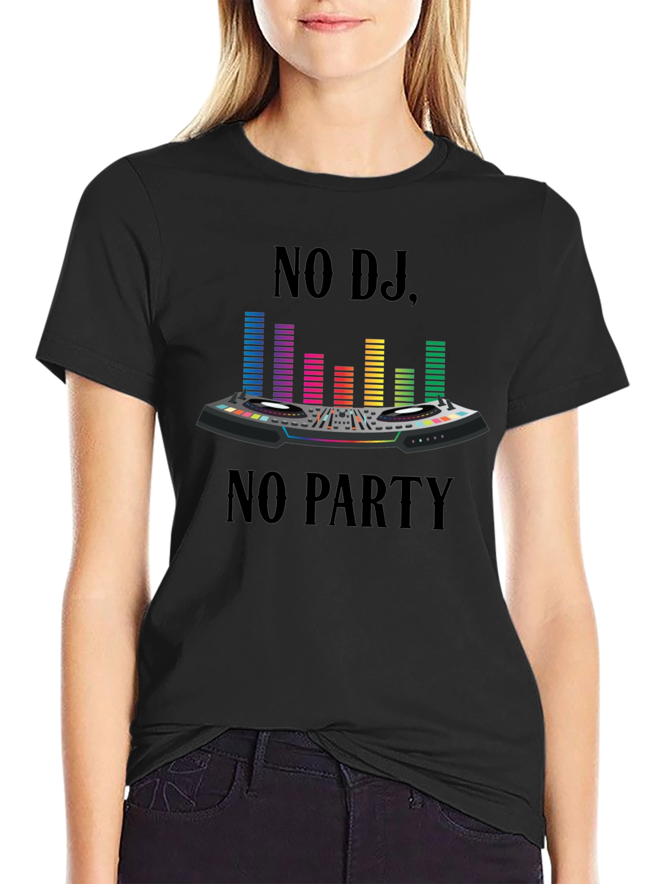 No DJ No Party Graphic Print T-Shirt