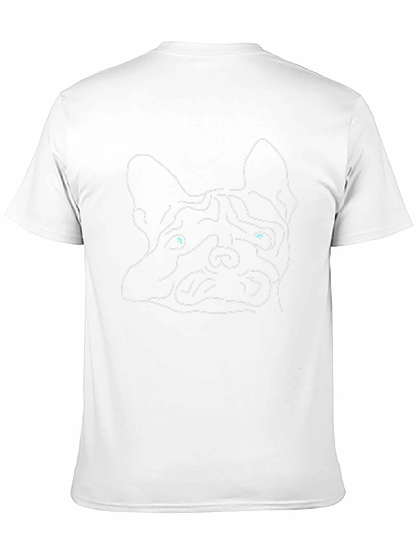 Cool Bulldog Outline Graphic Black T-Shirt