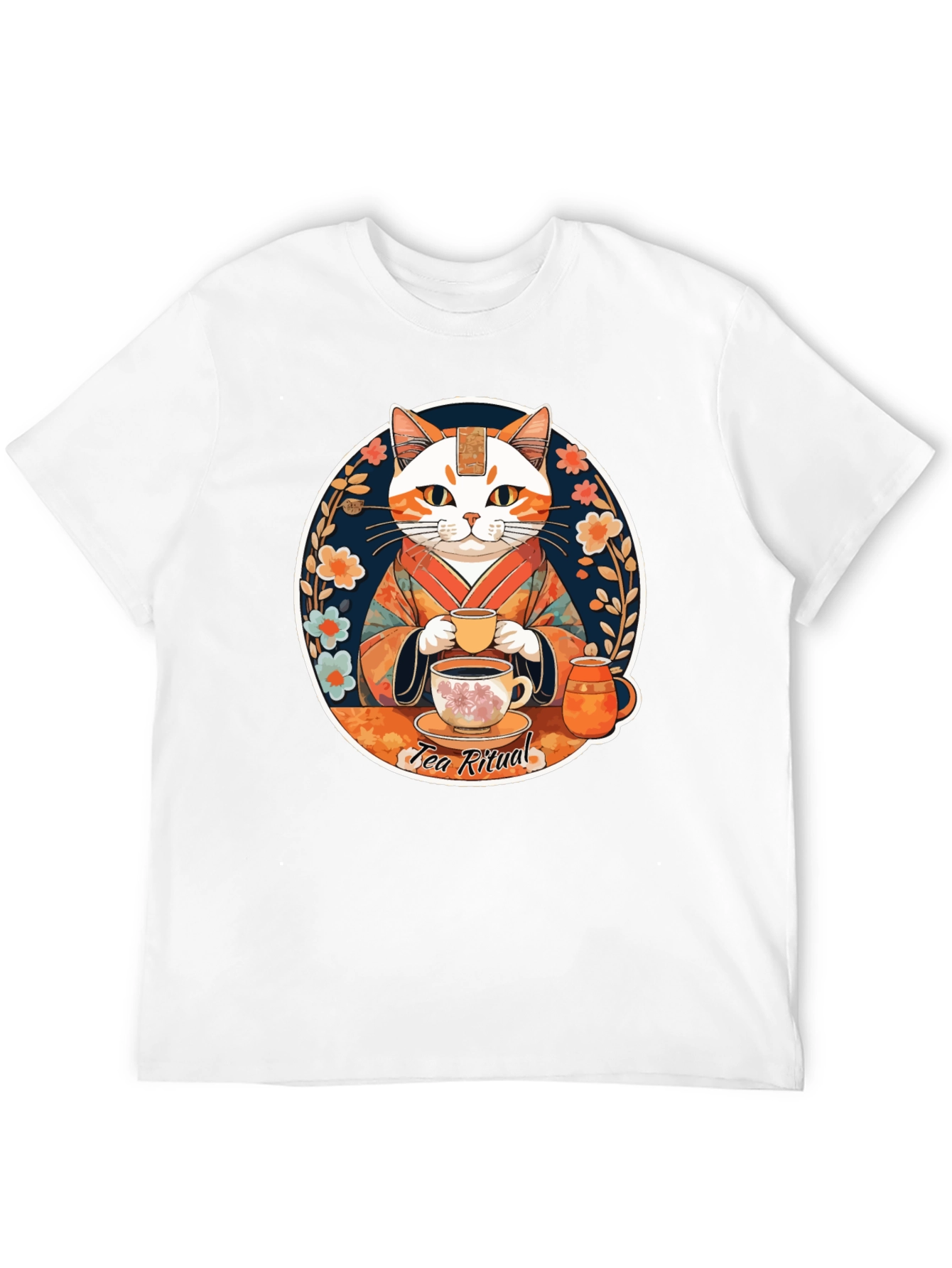 Tea Ritual Cat Graphic T-Shirt