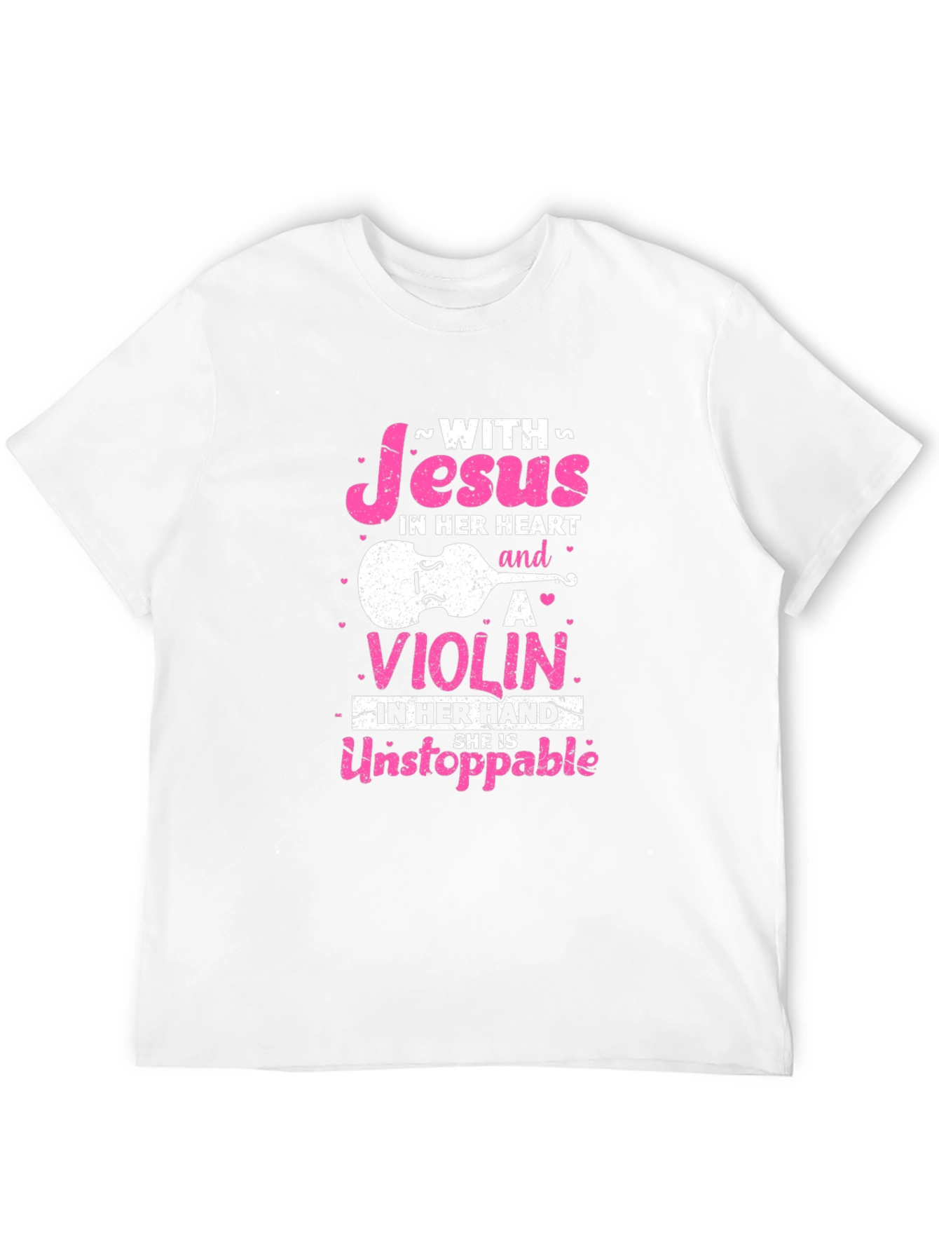 Jesus & Violin Graphic Tee - Christian Musician Shirt