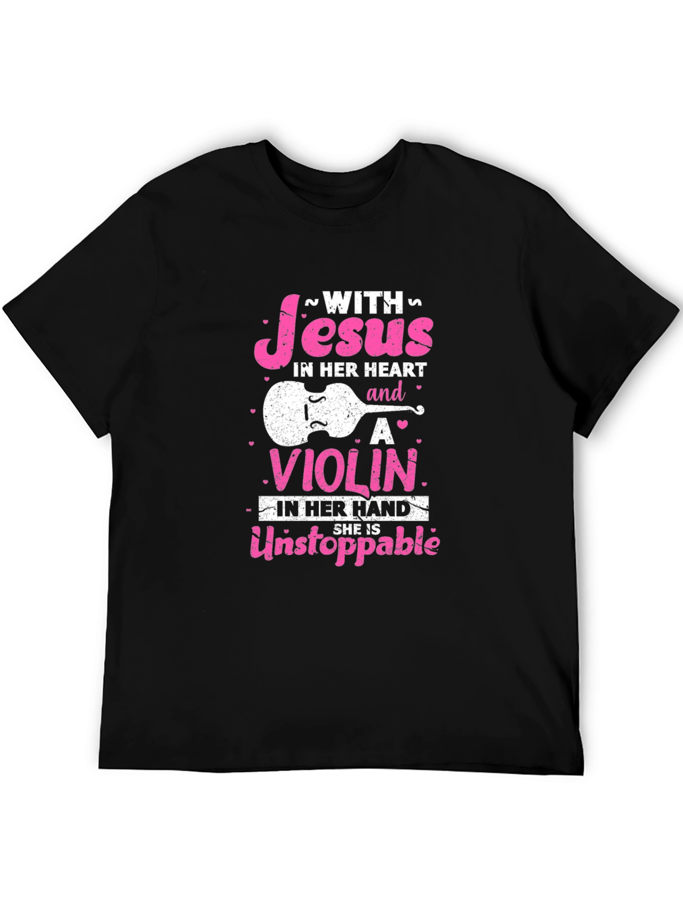 Jesus & Violin Graphic Tee - Christian Musician Shirt