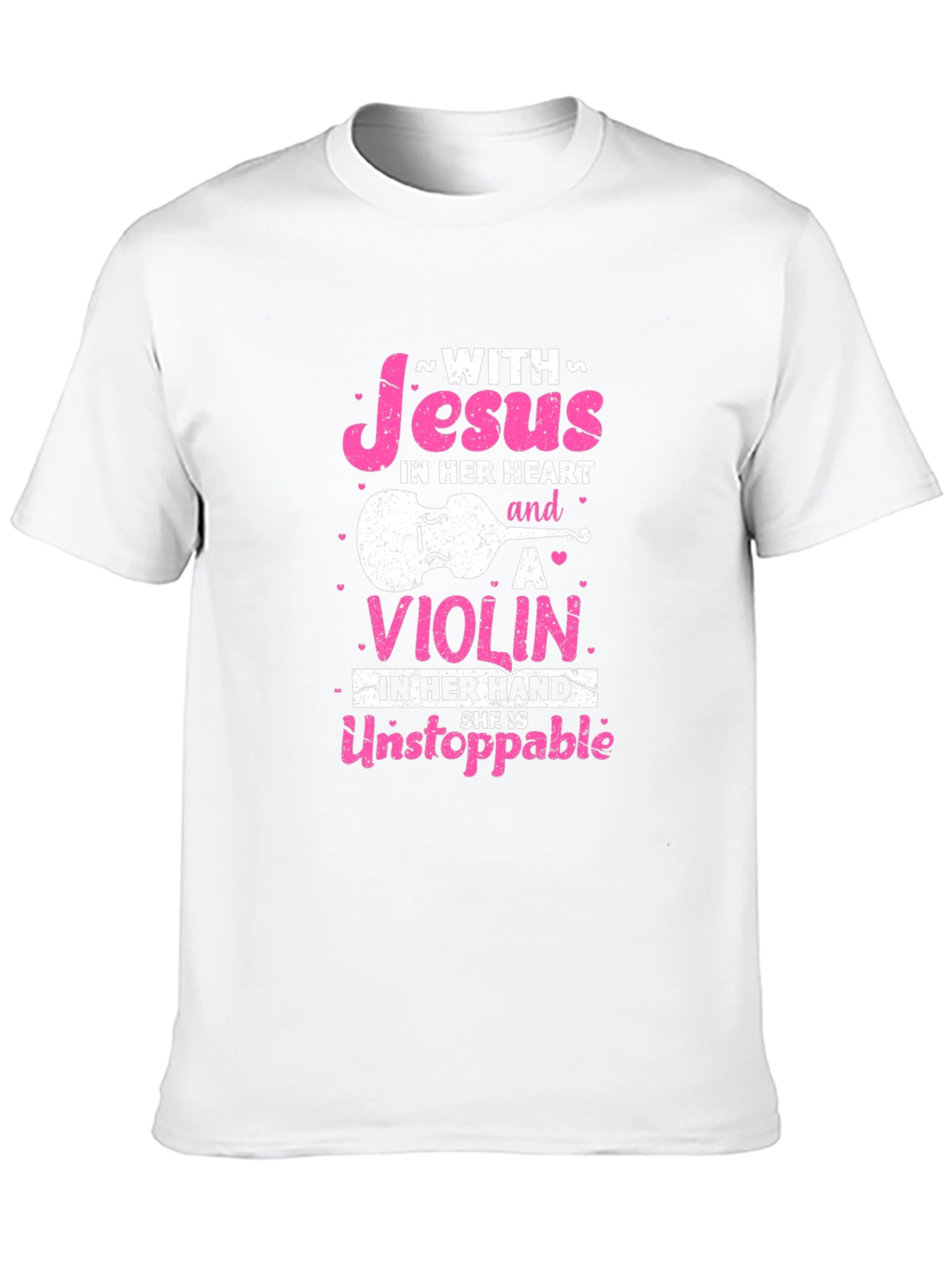 Jesus & Violin Graphic Tee - Christian Musician Shirt