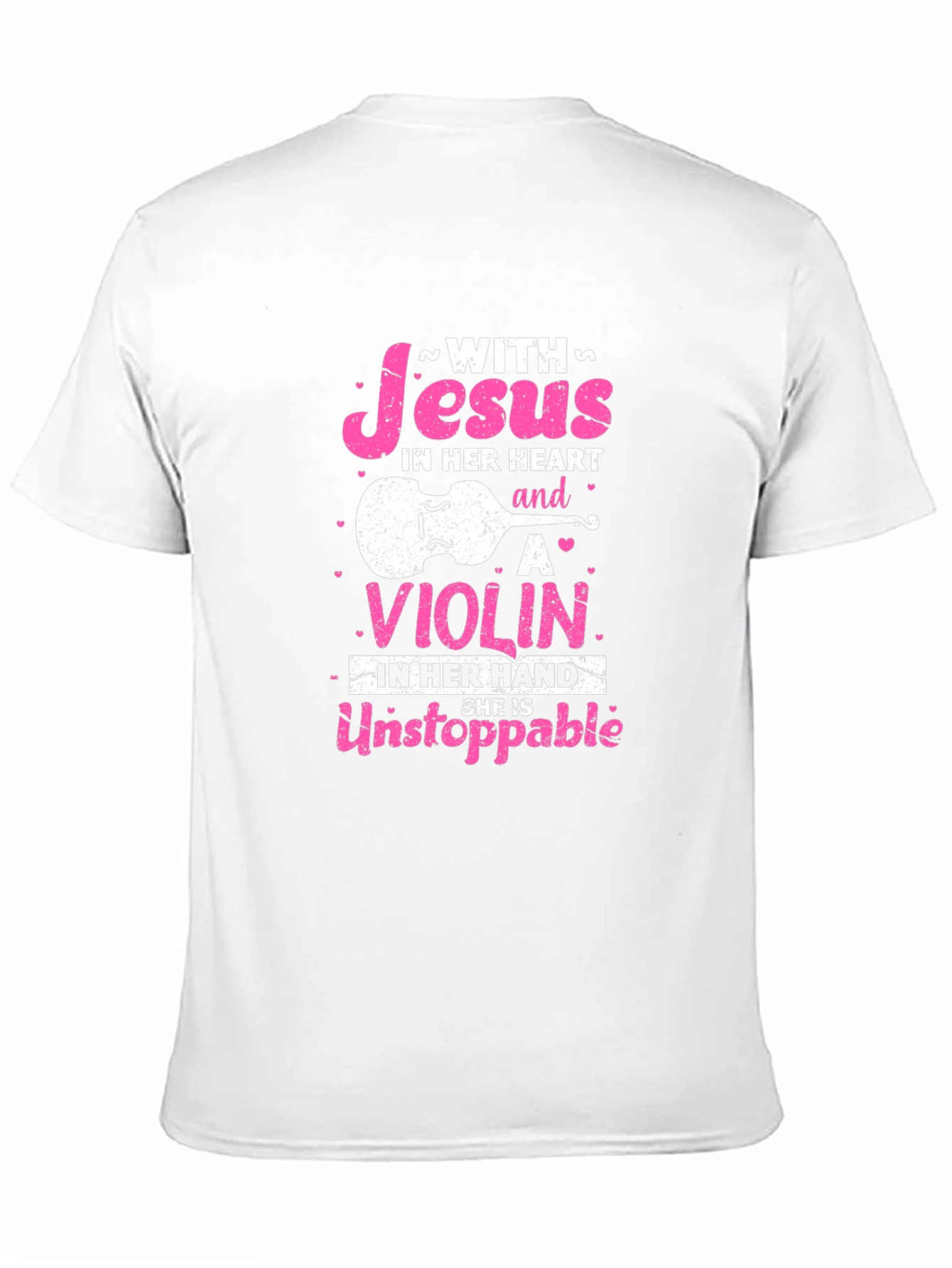 Jesus & Violin Graphic Tee - Christian Musician Shirt
