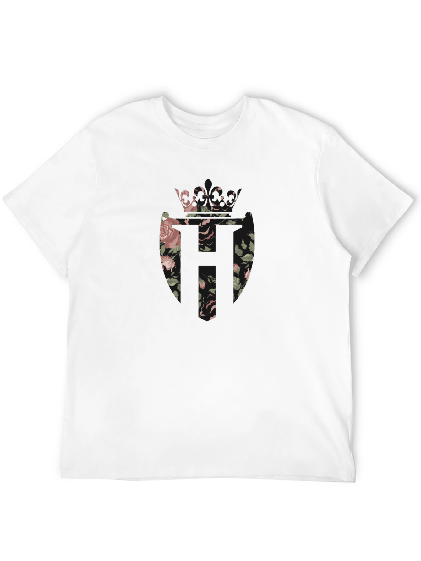 Floral Crown Shield Black Tee