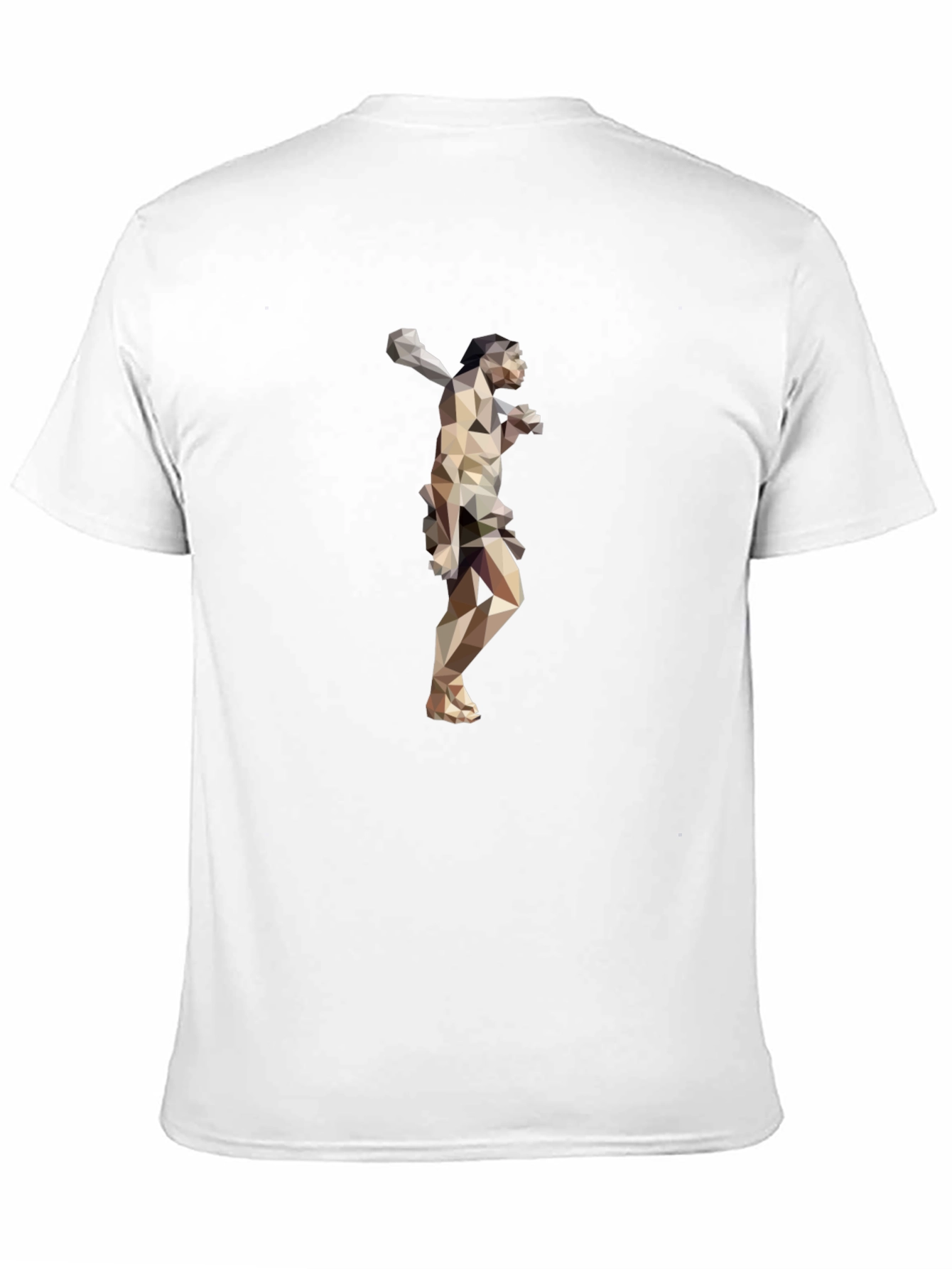 Abstract Low Poly Thrower Graphic Tee - Black