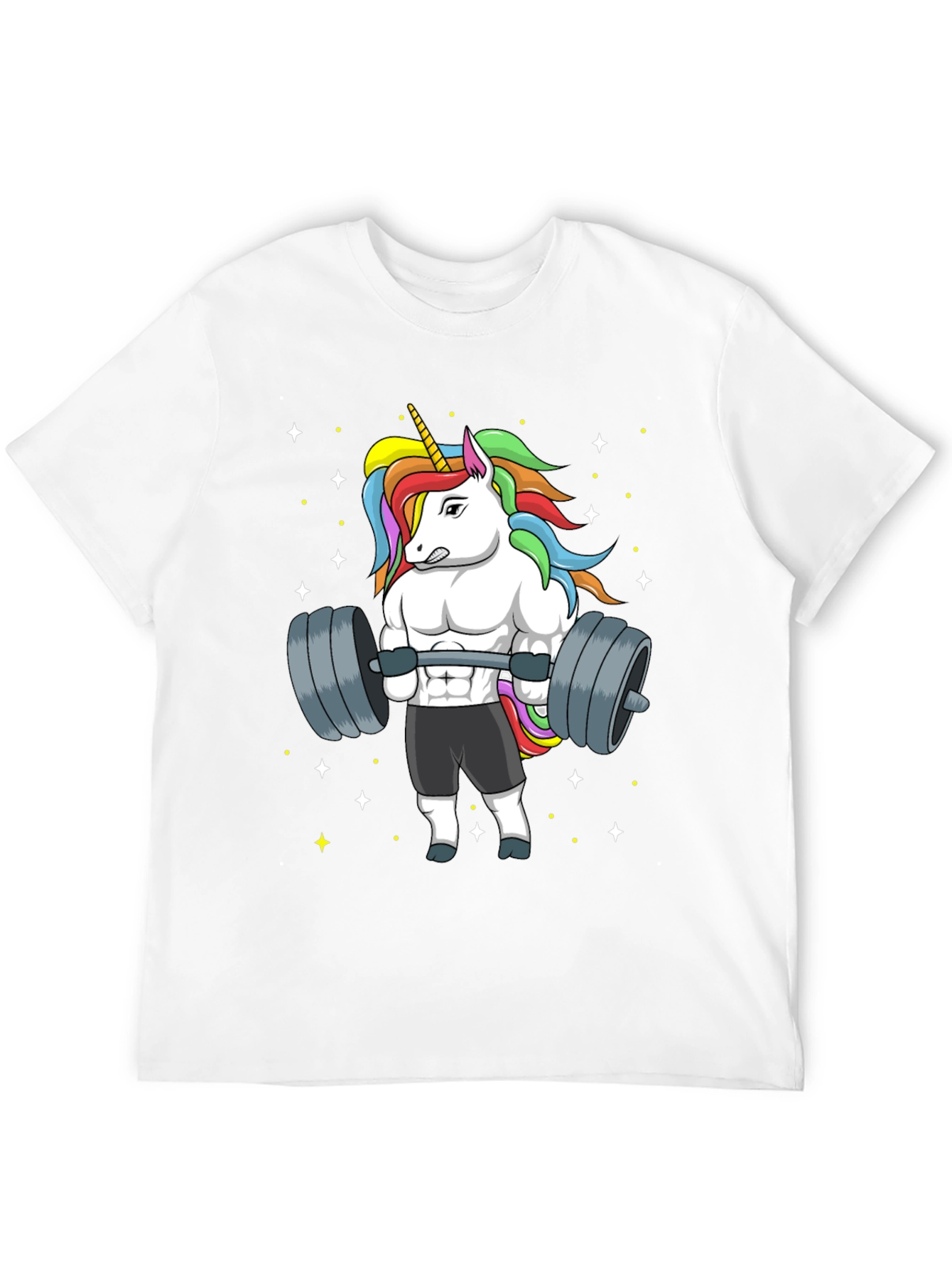 Unicorn Lifting Weights Graphic T-Shirt