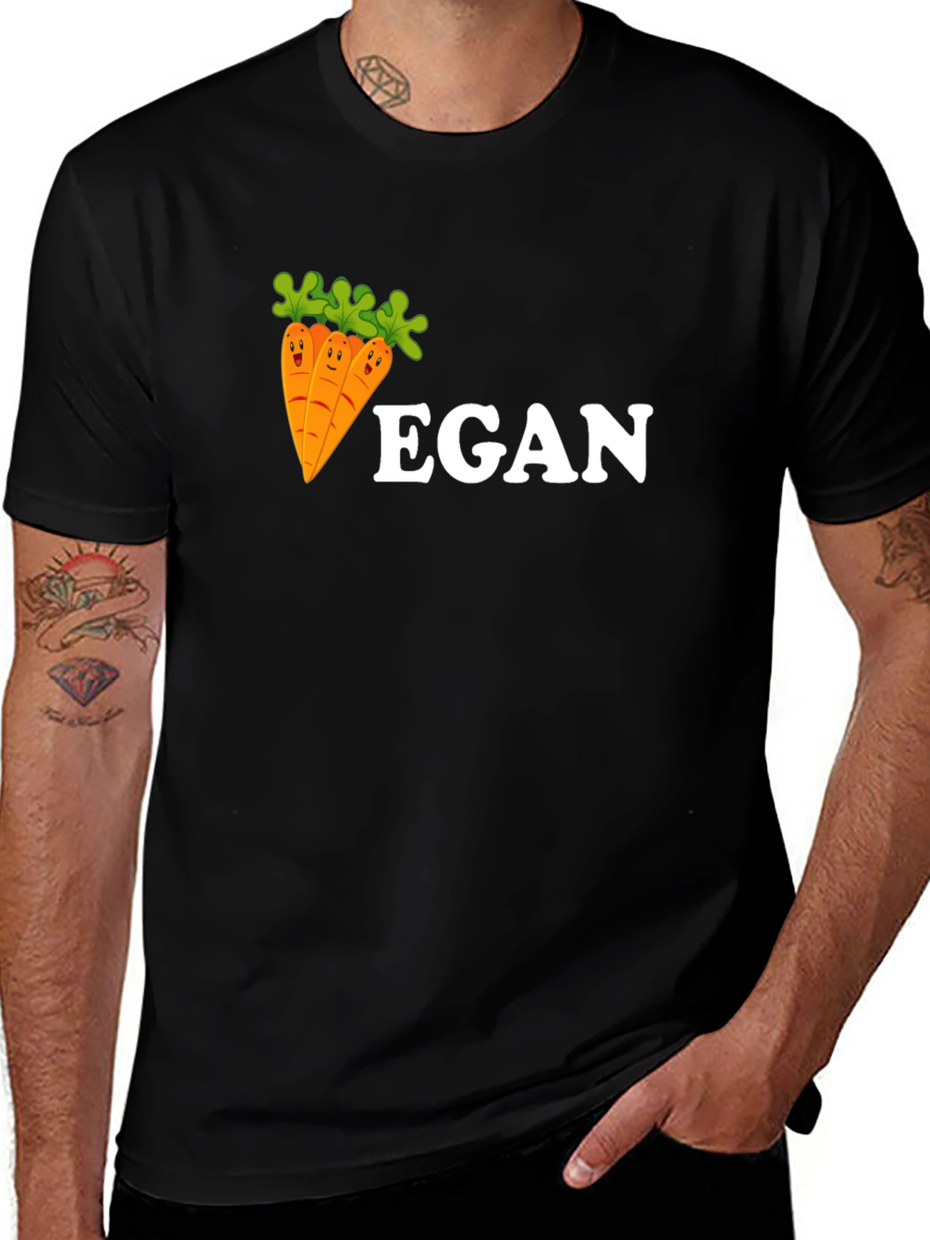 Vegan Carrot Cartoon T-Shirt