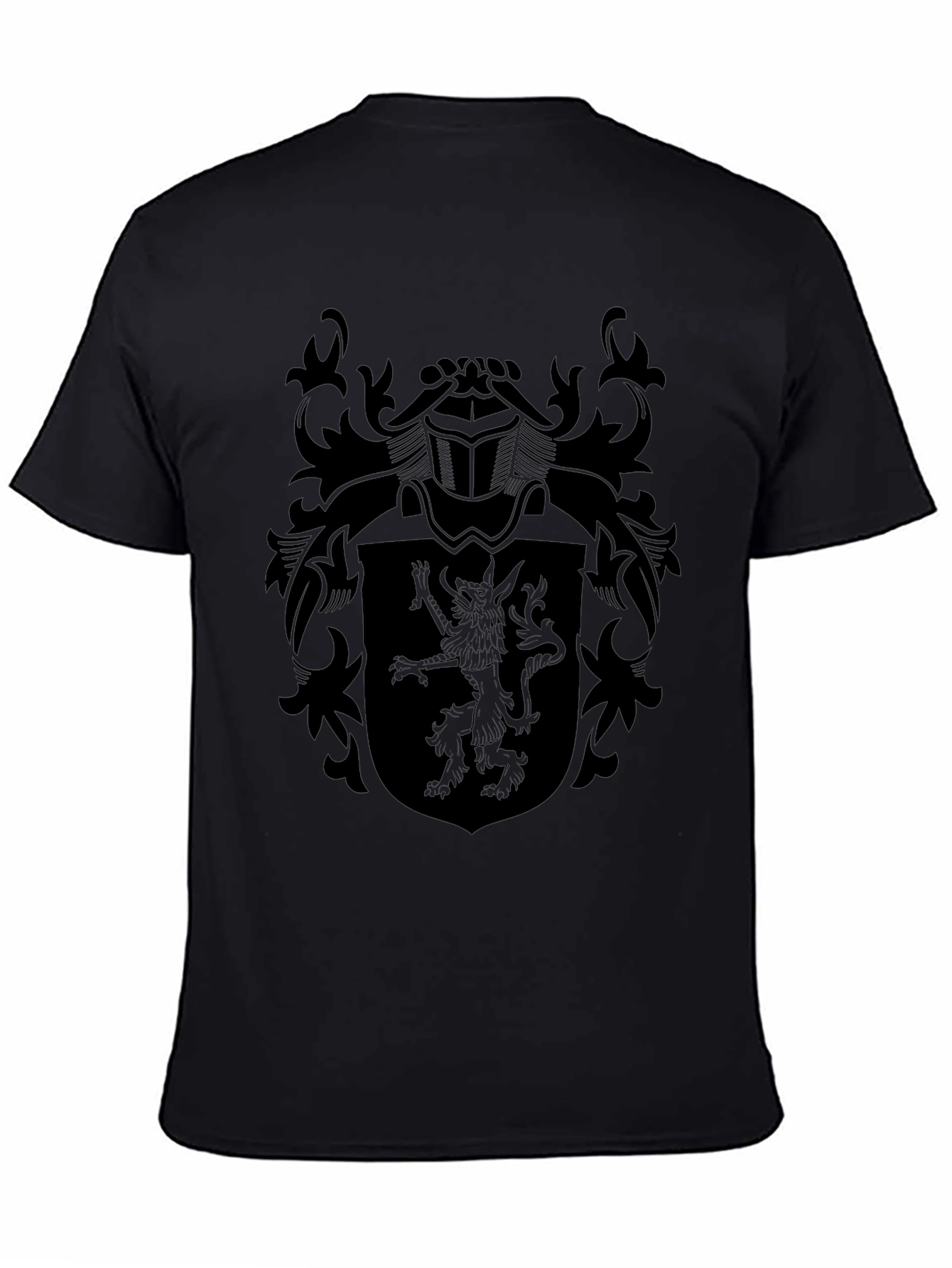 Black Heraldic Lion Crest T-Shirt
