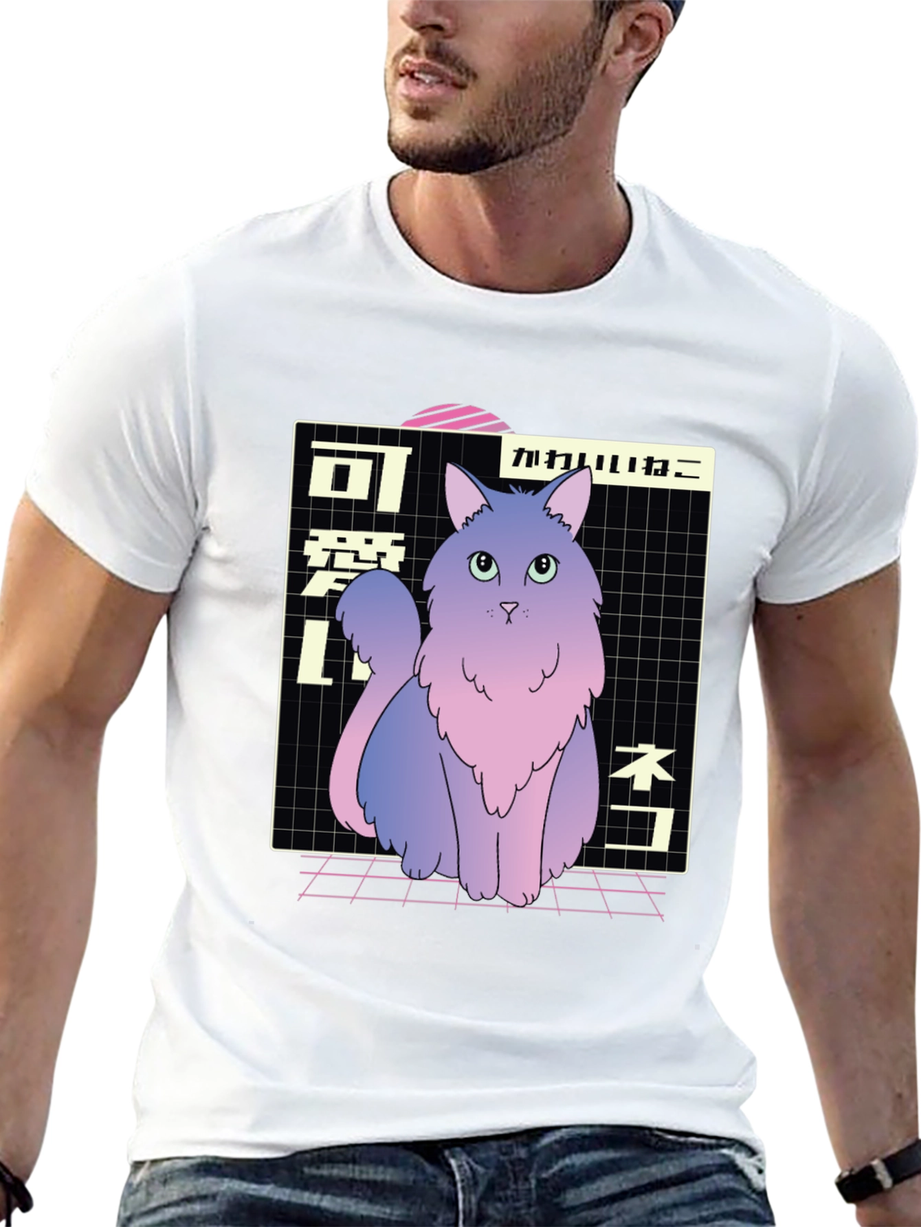 Kawaii Cat T-Shirt - Anime Style