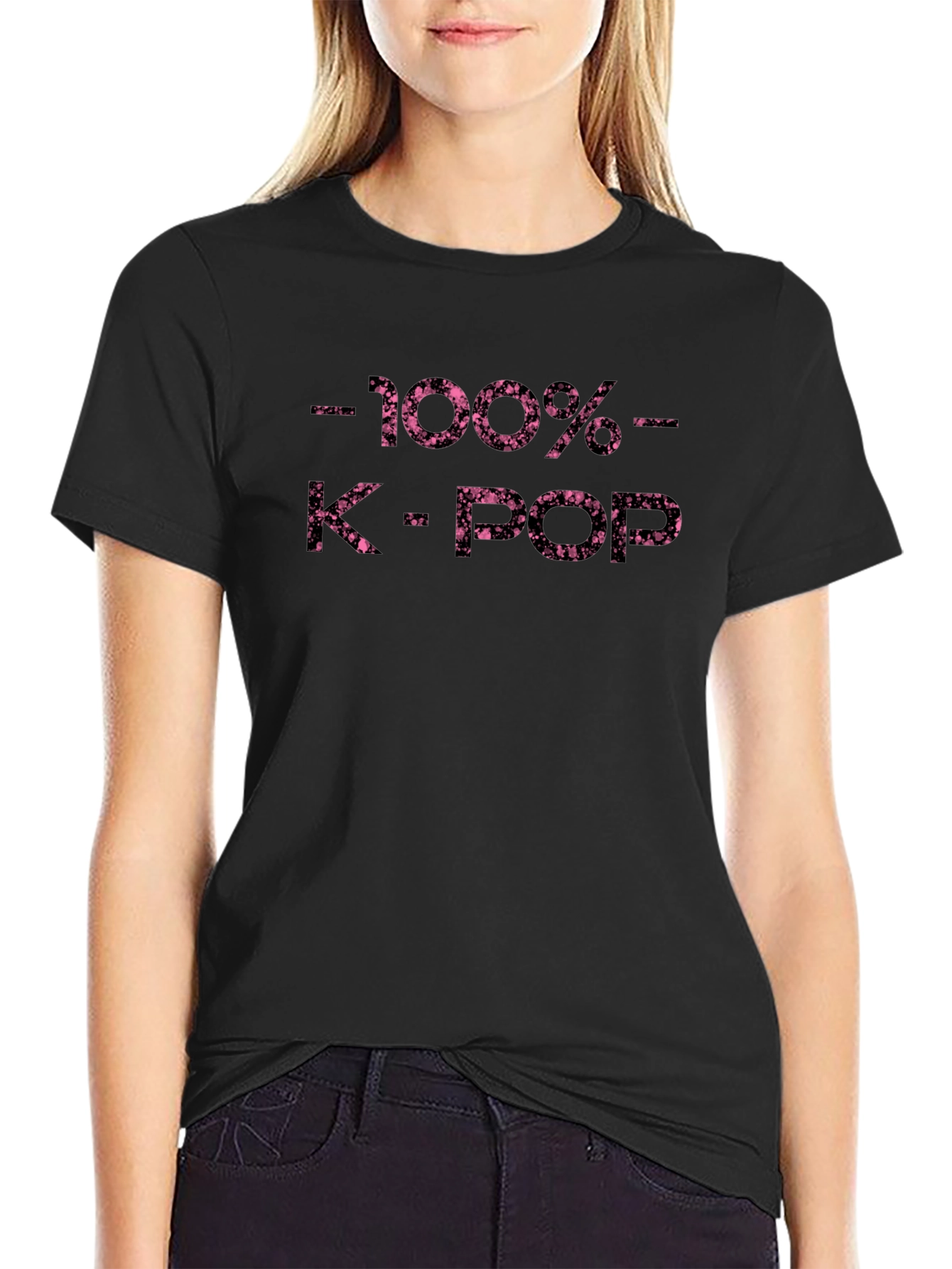 100% K-Pop T-Shirt - Black Graphic Tee