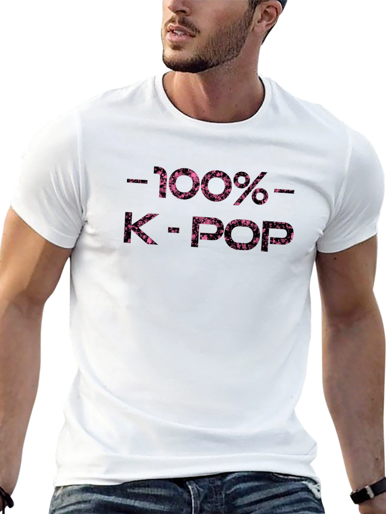 100% K-Pop T-Shirt - Black Graphic Tee