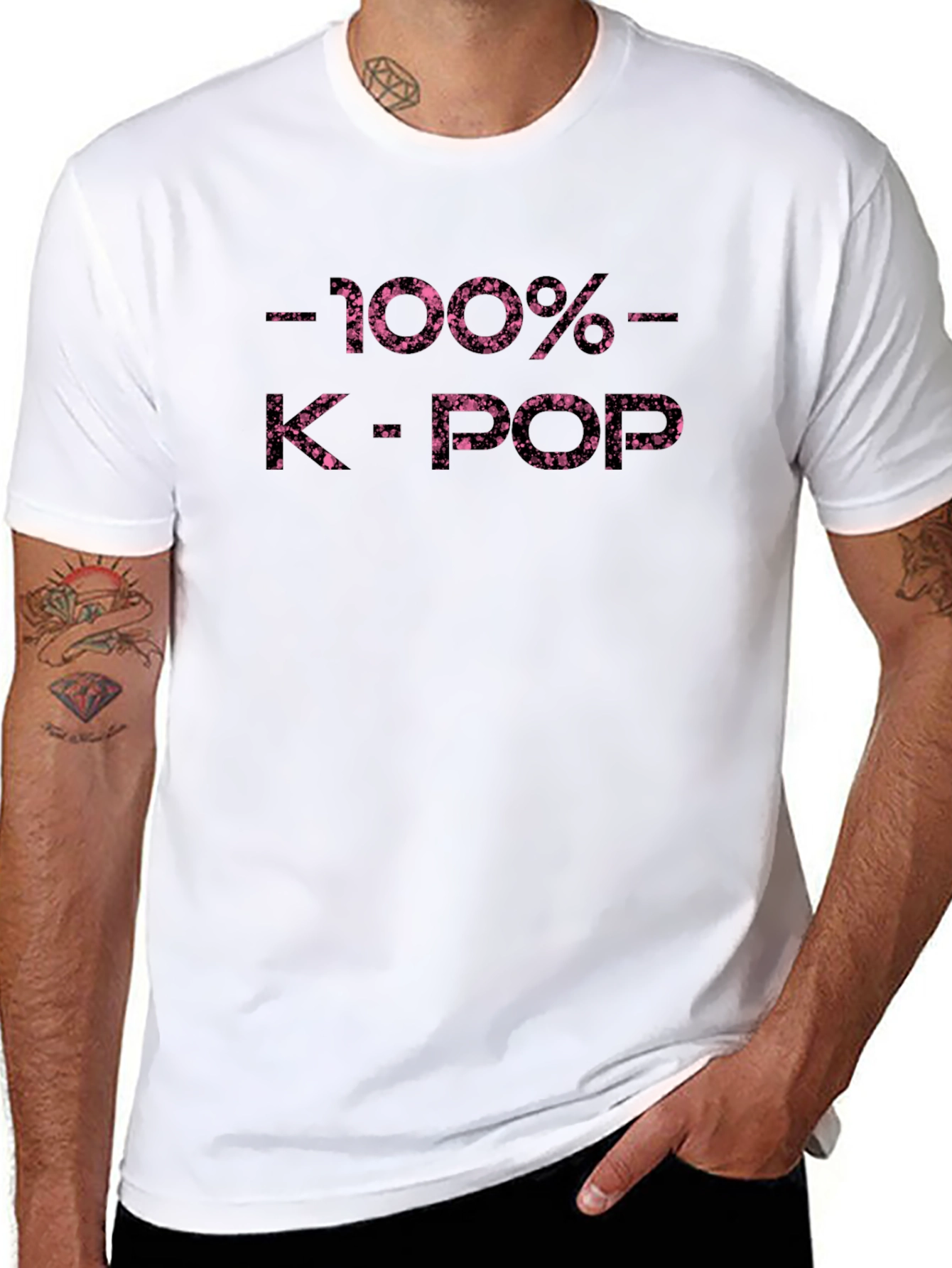 100% K-Pop T-Shirt - Black Graphic Tee