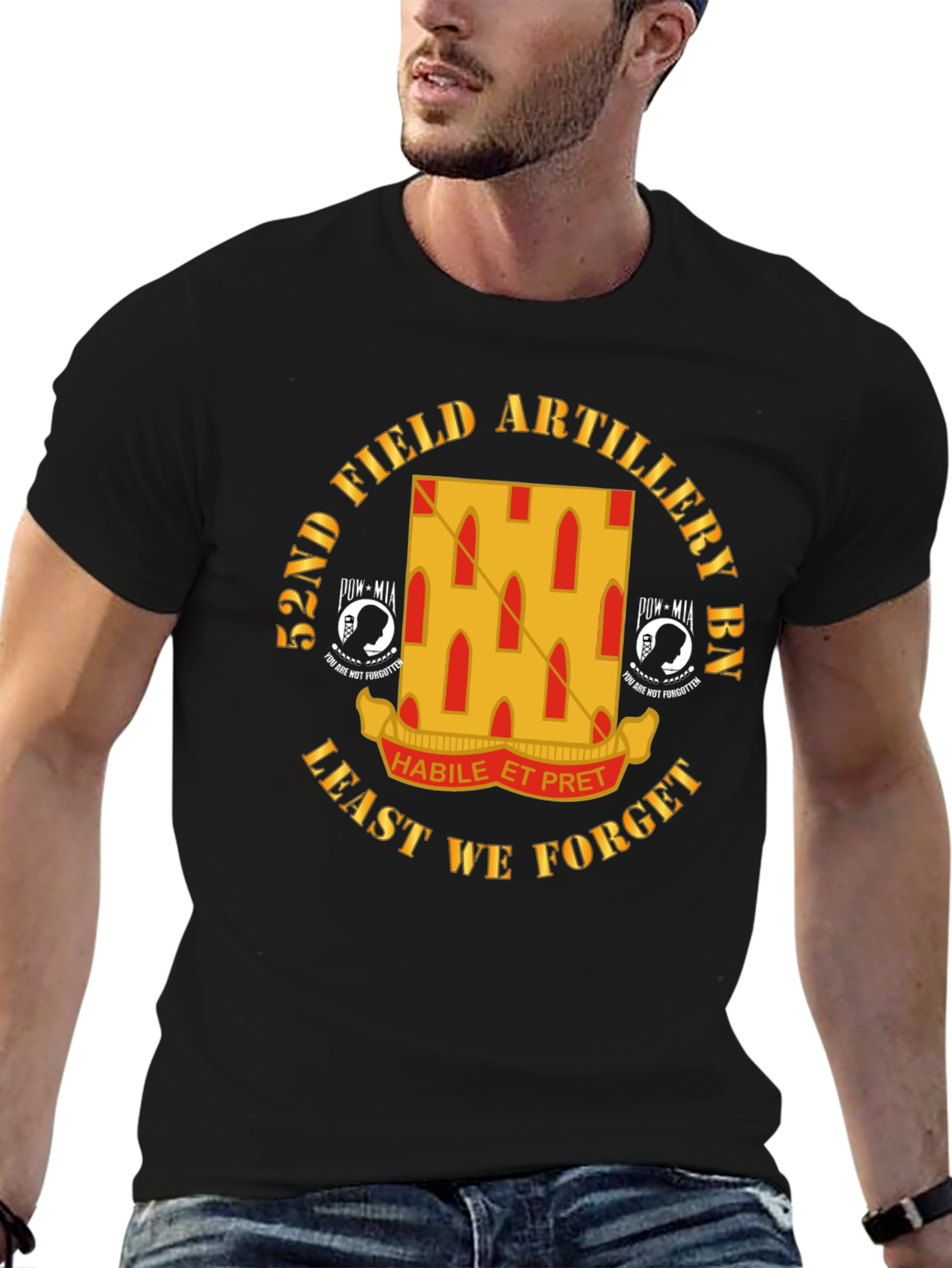52nd Field Artillery BN Black T-Shirt