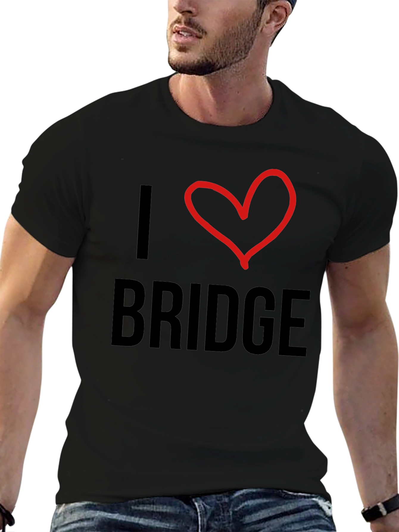 I Love Bridge Black T-Shirt