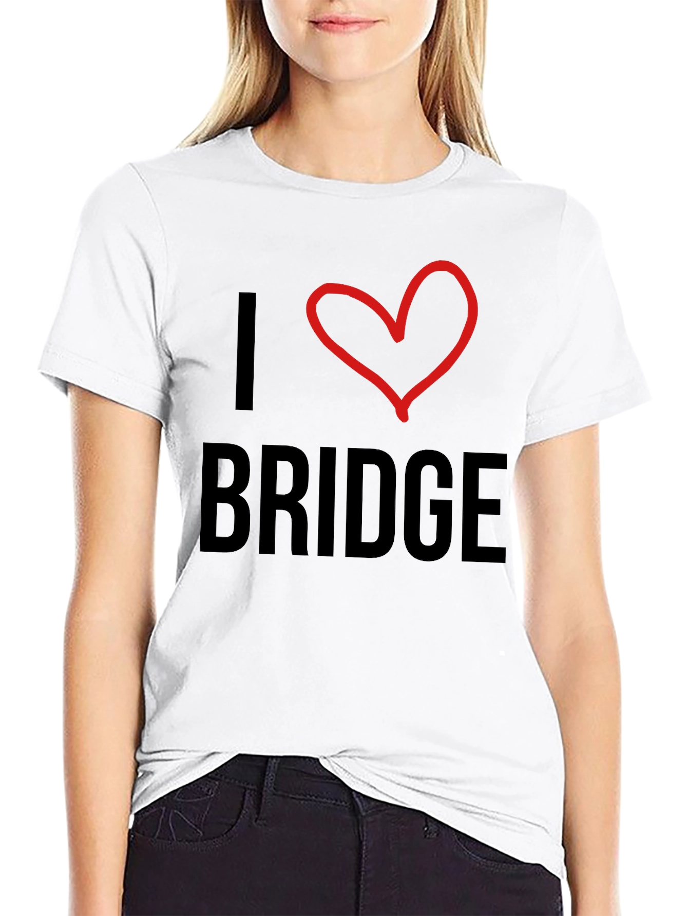I Love Bridge Black T-Shirt