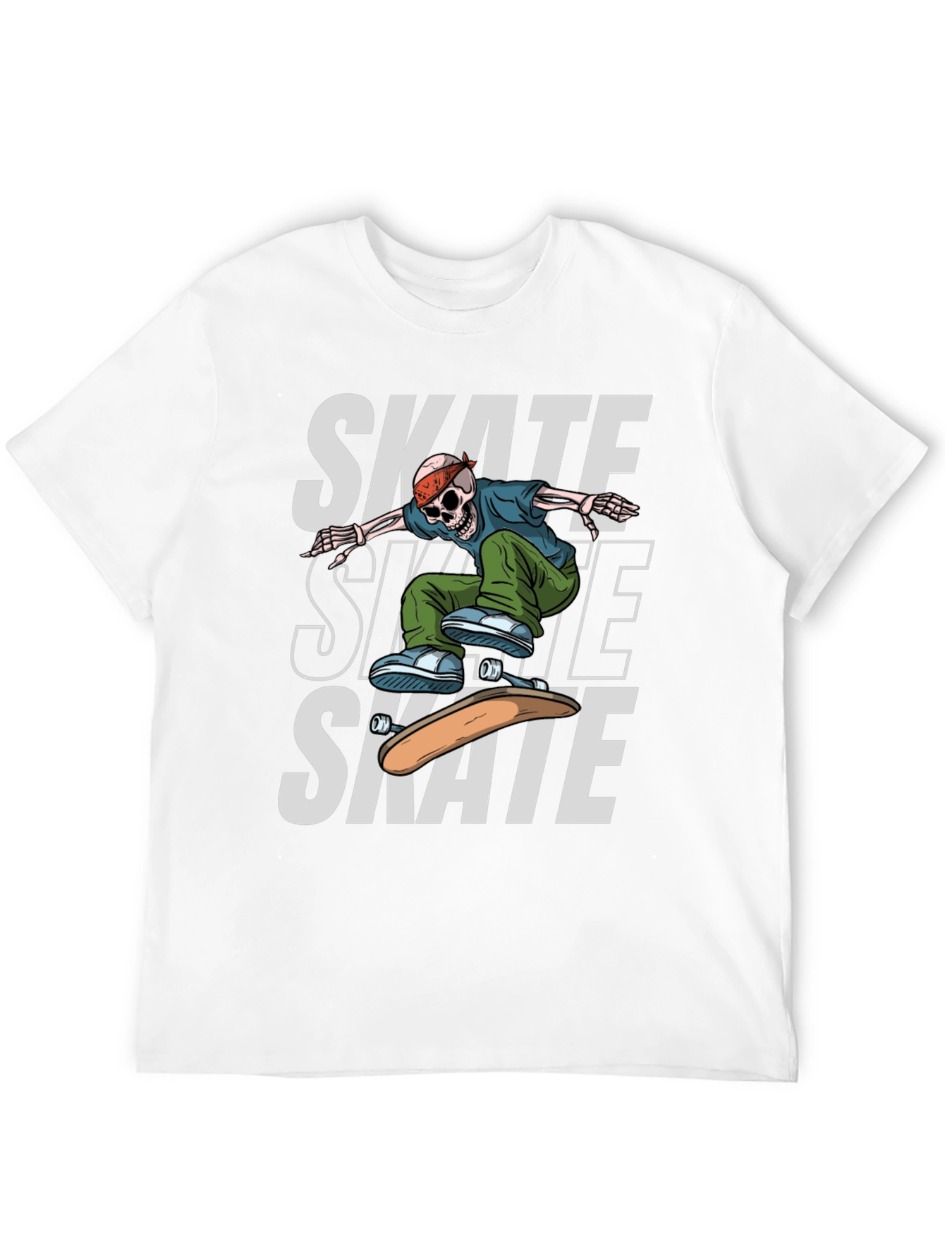 Skateboarding Skeleton Graphic T-Shirt