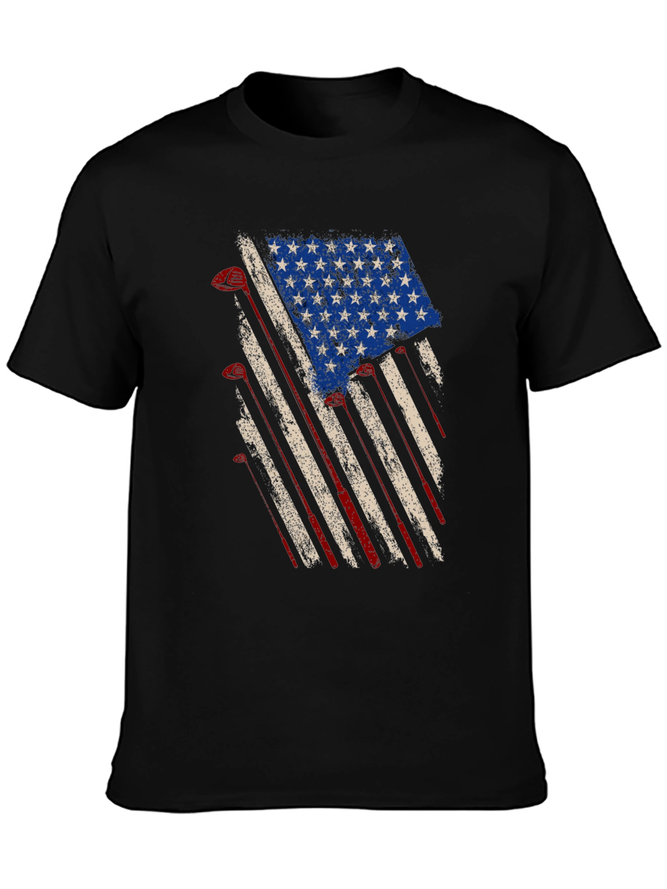 American Flag Golf Clubs T-Shirt
