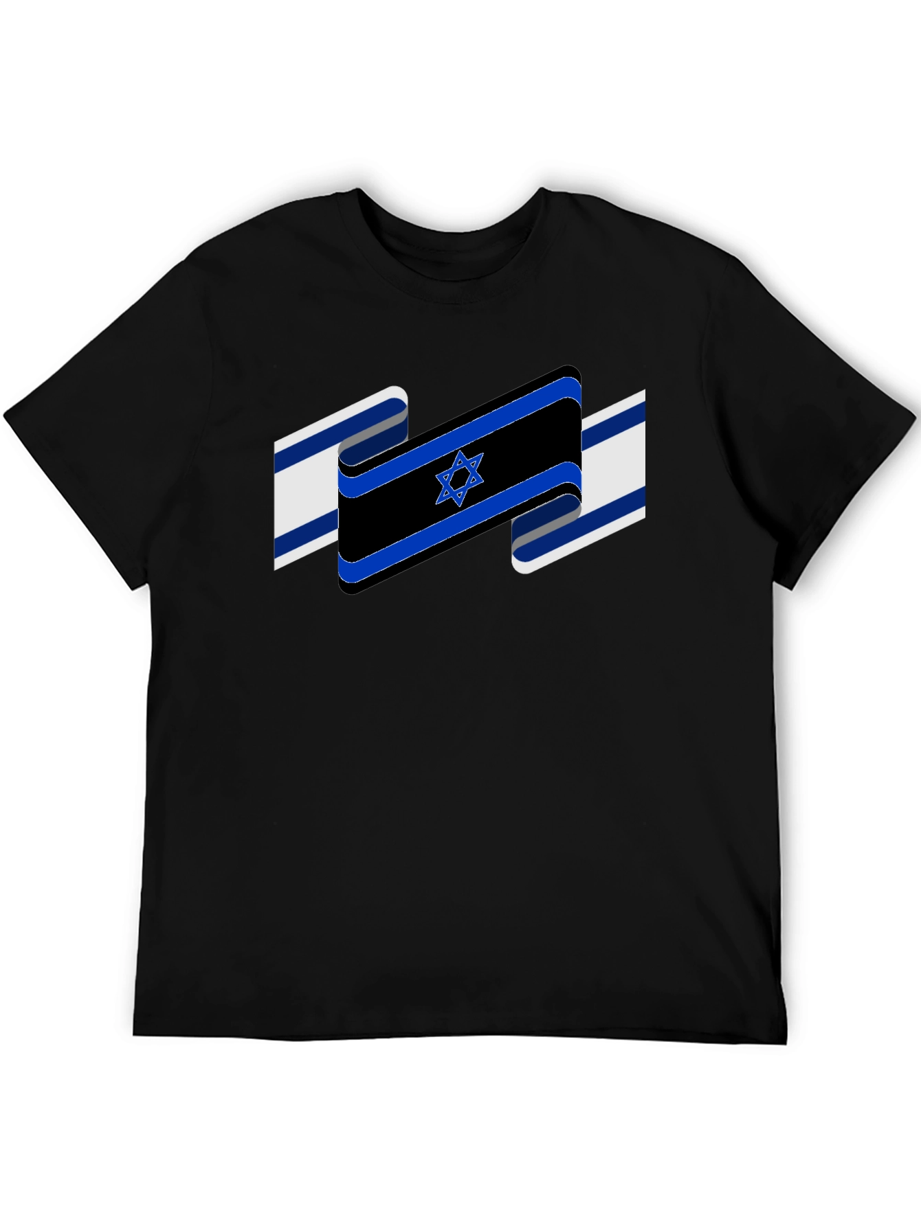 Israel Flag Star of David Black T-Shirt