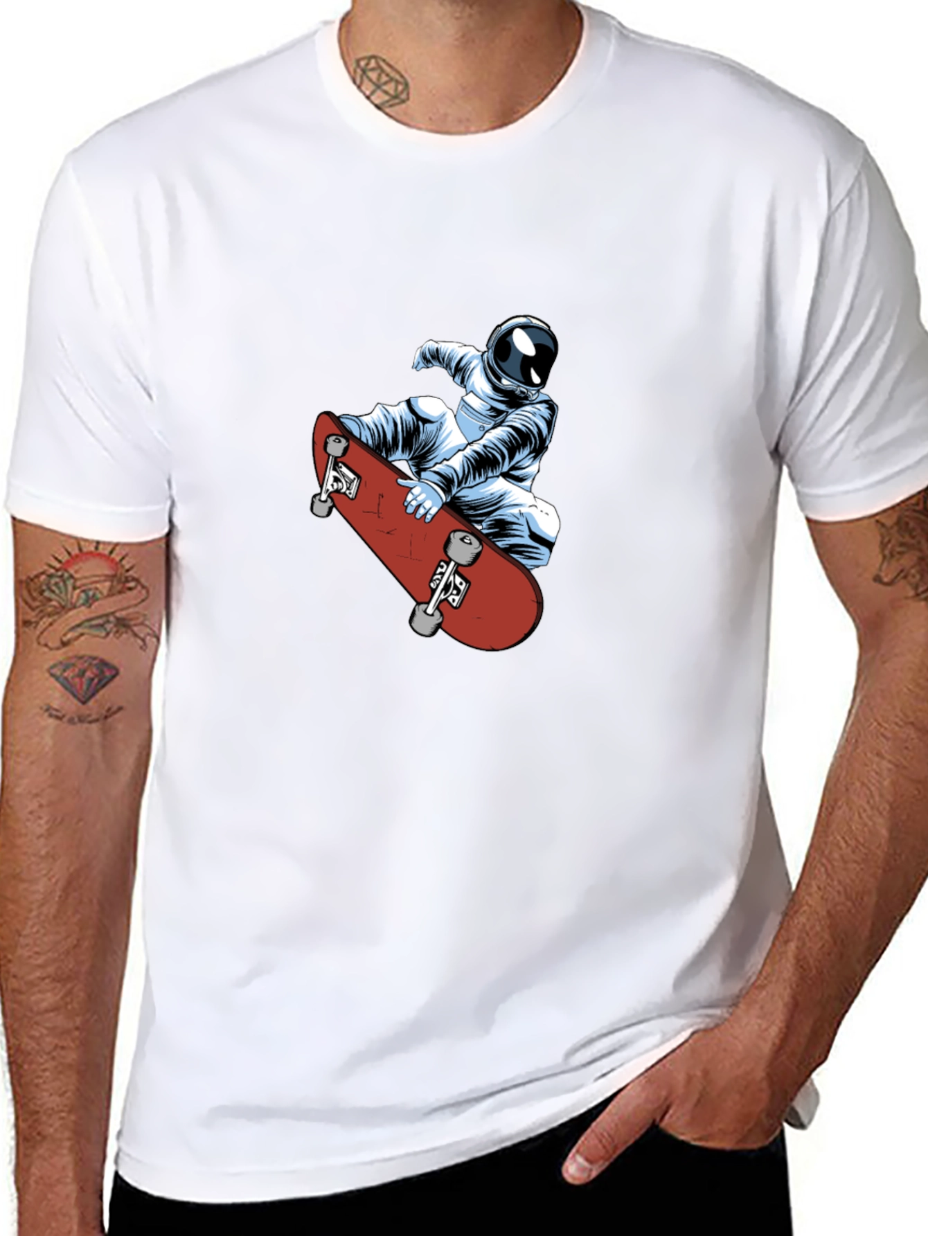 Skateboarding Astronaut Graphic Tee