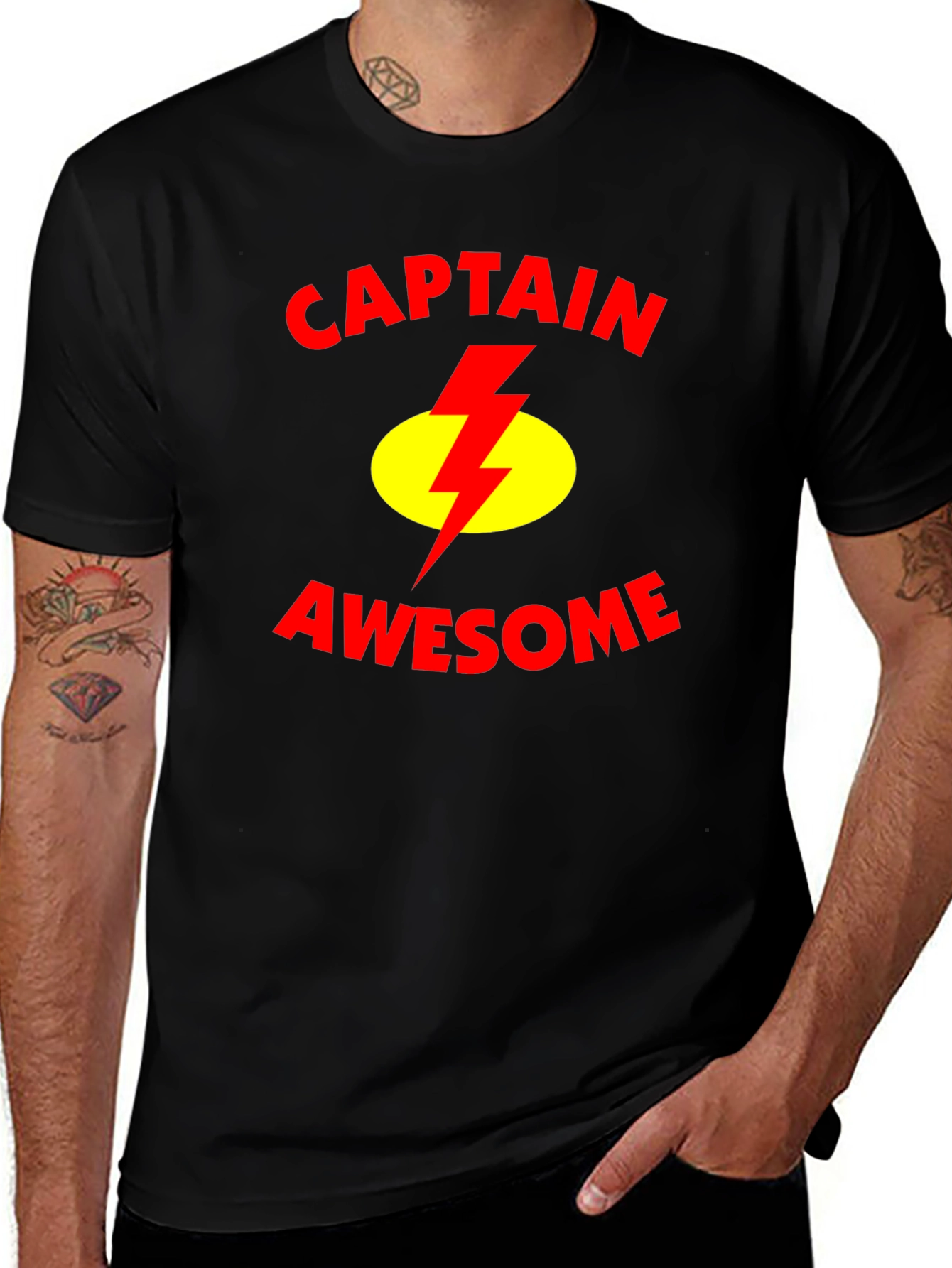 Captain Awesome Black T-Shirt - Graphic Tee