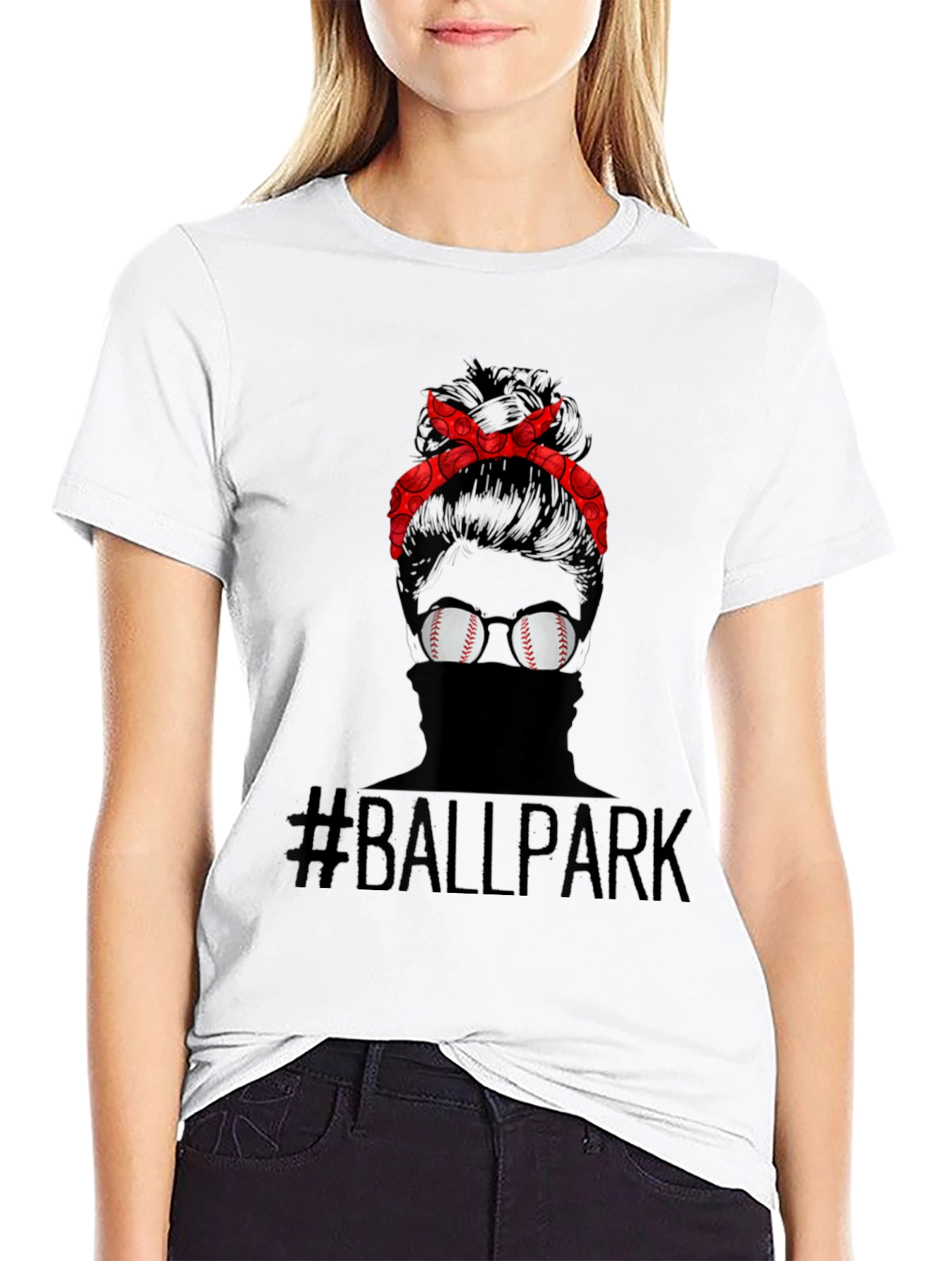 Baseball Mom Messy Bun T-Shirt