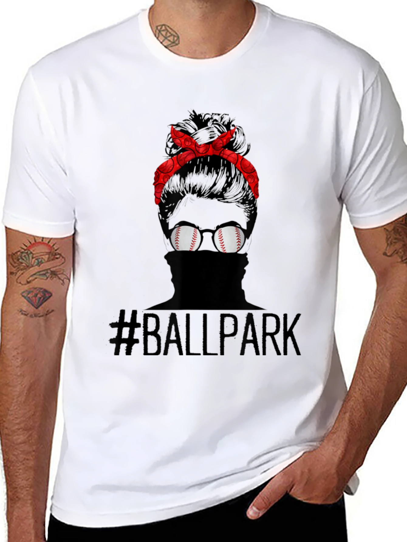 Baseball Mom Messy Bun T-Shirt