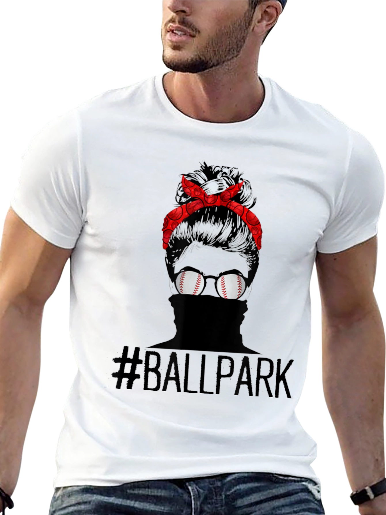 Baseball Mom Messy Bun T-Shirt