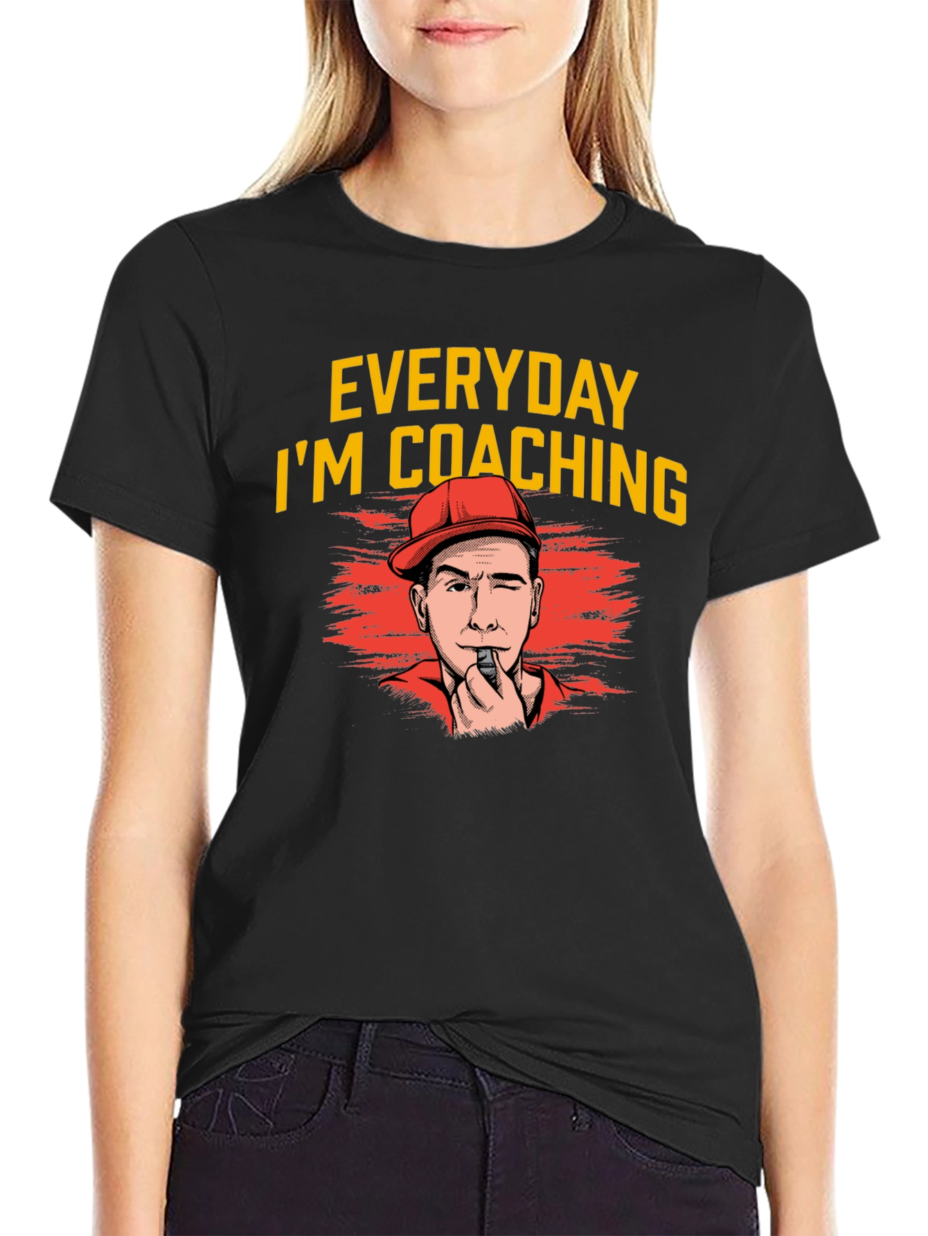Everyday Im Coaching Black T-Shirt
