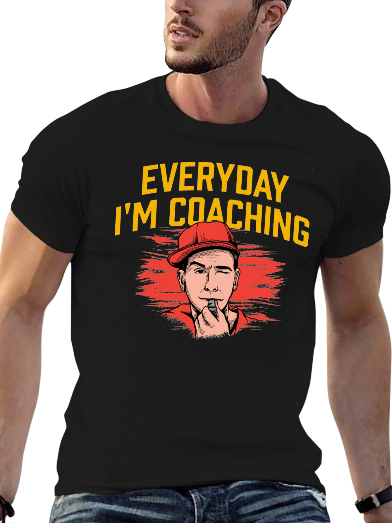 Everyday Im Coaching Black T-Shirt