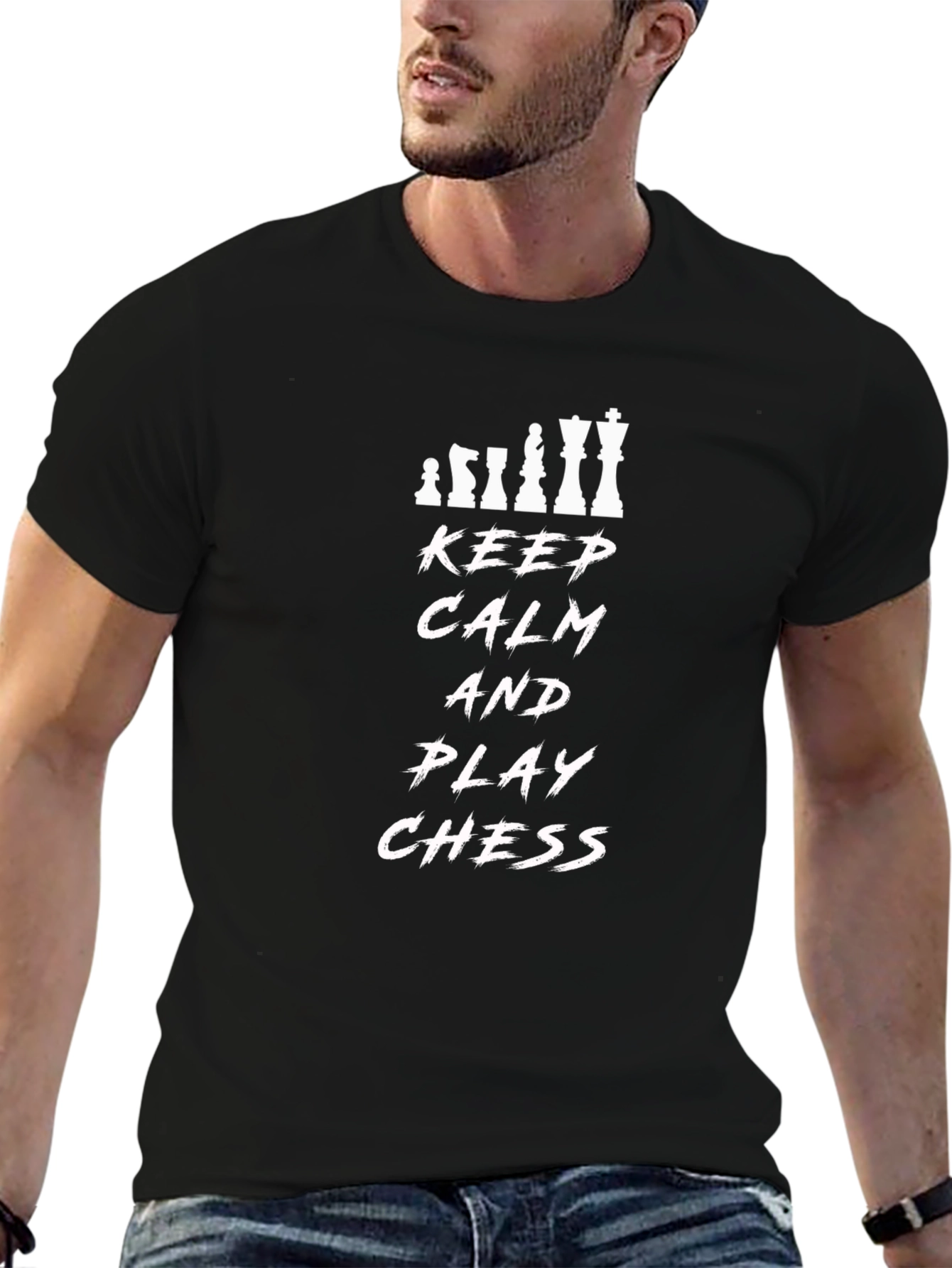 Keep Calm and Play Chess Graphic T-Shirt
