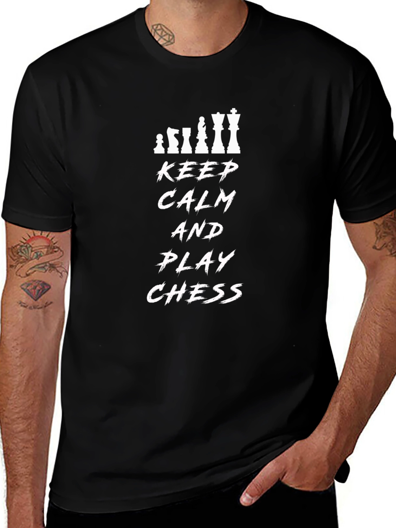 Keep Calm and Play Chess Graphic T-Shirt