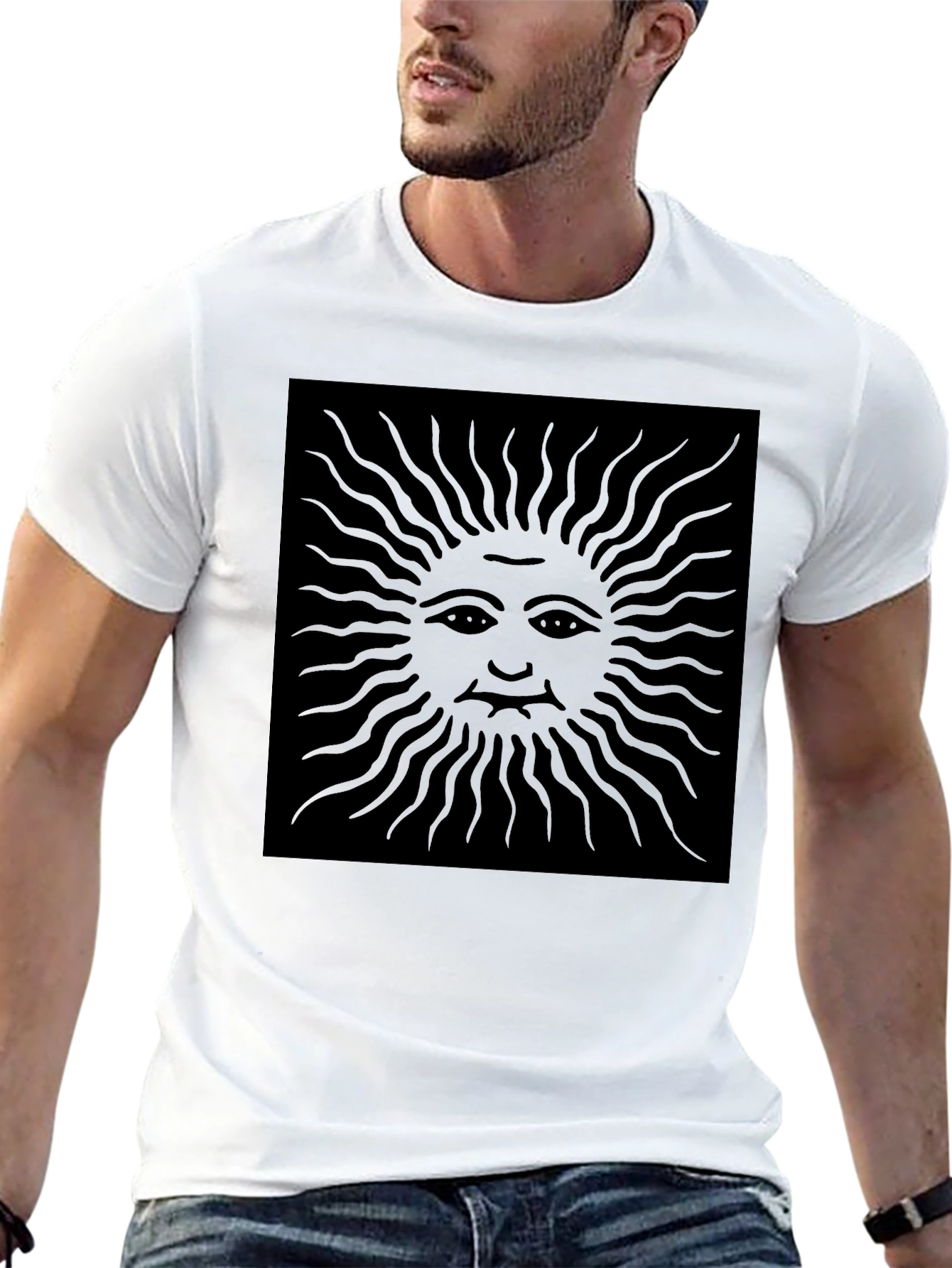 Black Sun Graphic Tee - Modern Dark Aesthetic