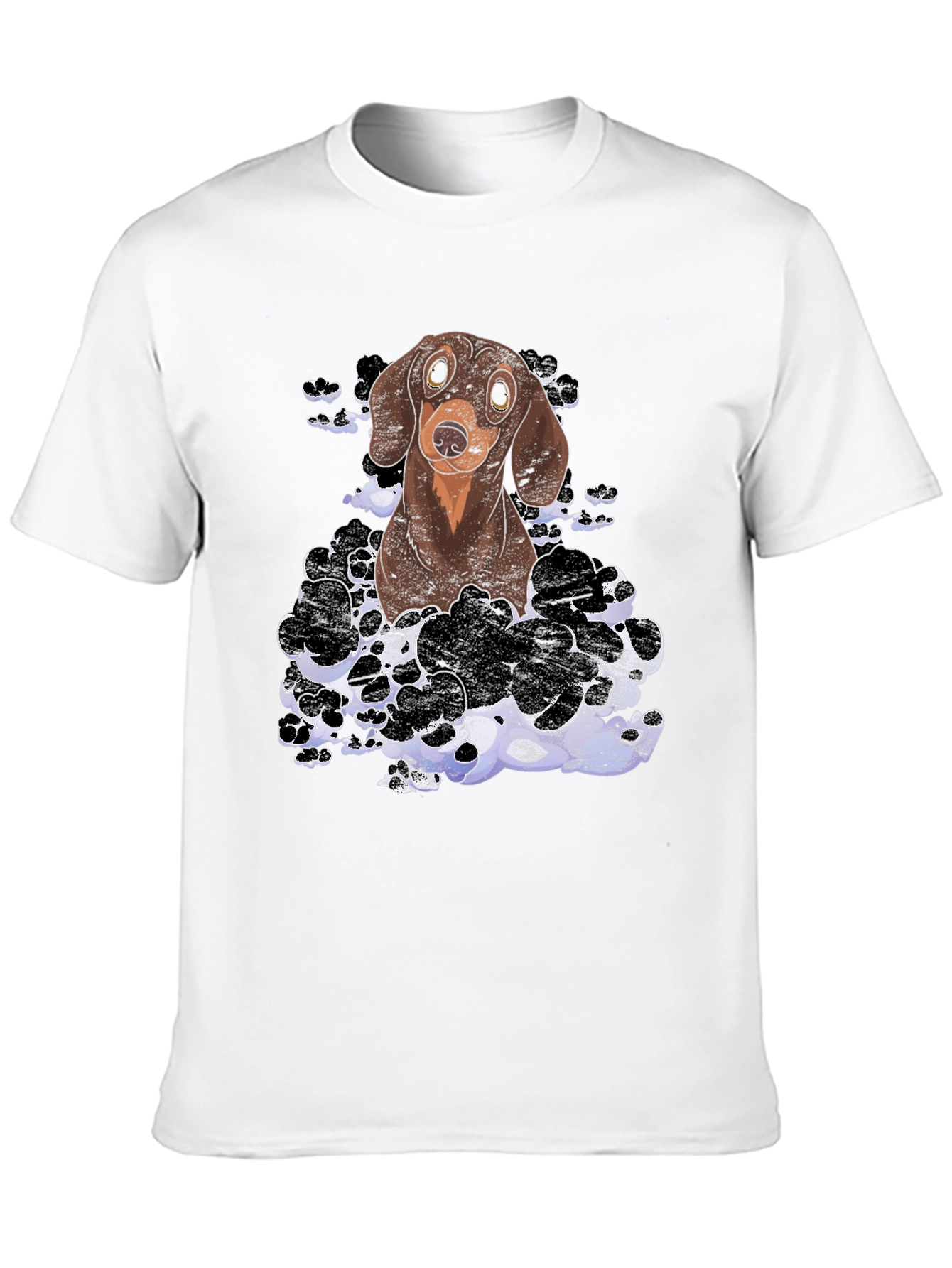 Dachshund Dog Graphic Print T-Shirt - Mens Black Tee