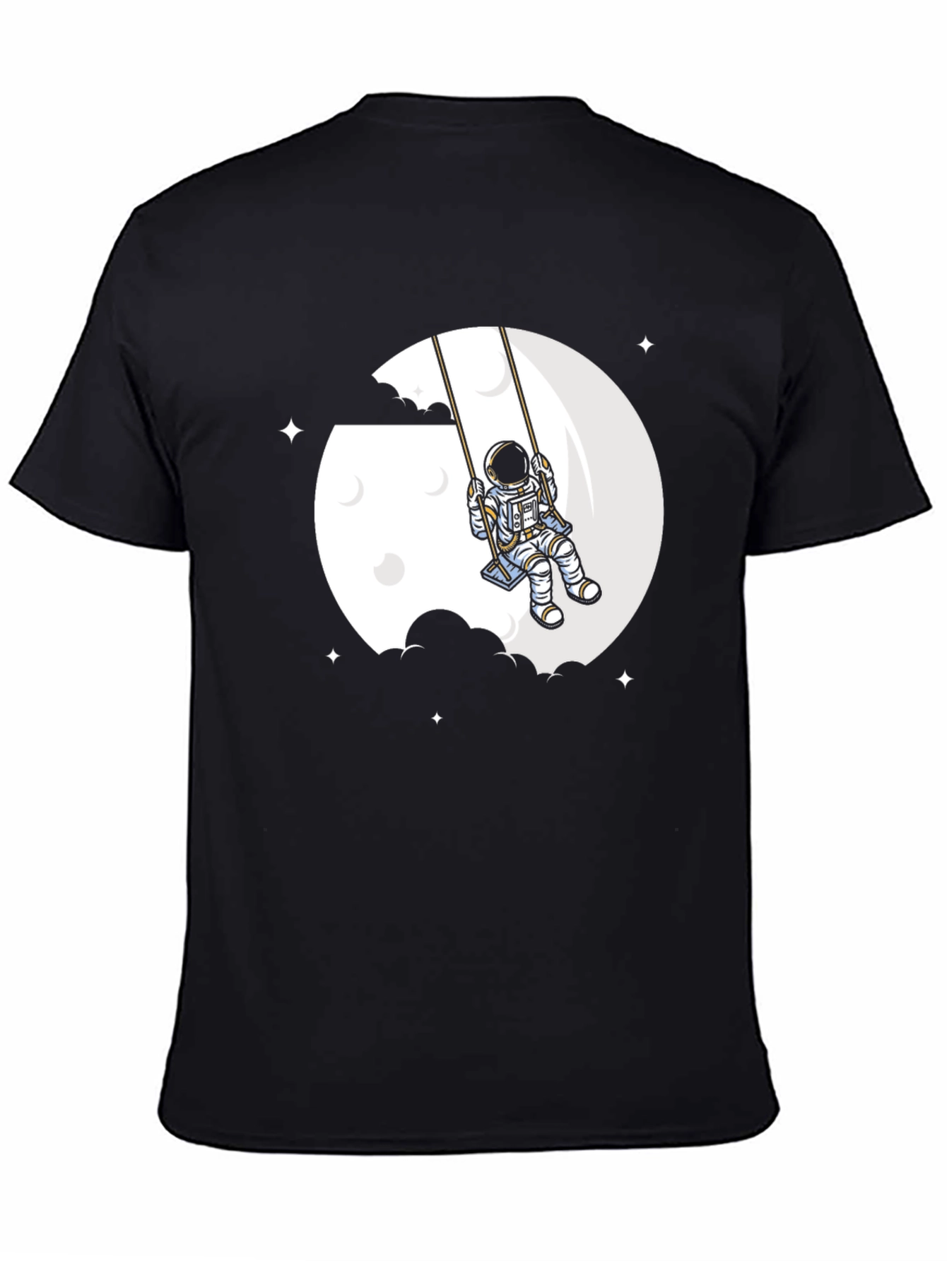 Astronaut Moon Swing Graphic T-Shirt - Unique Space Design
