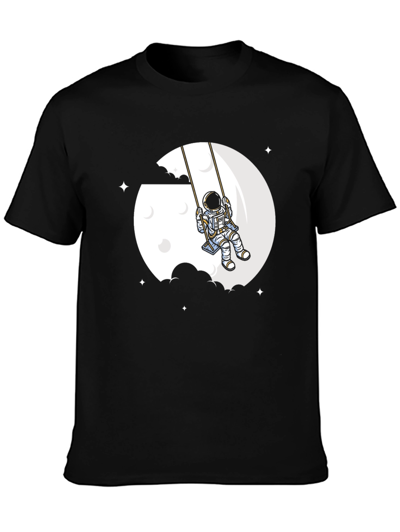 Astronaut Moon Swing Graphic T-Shirt - Unique Space Design