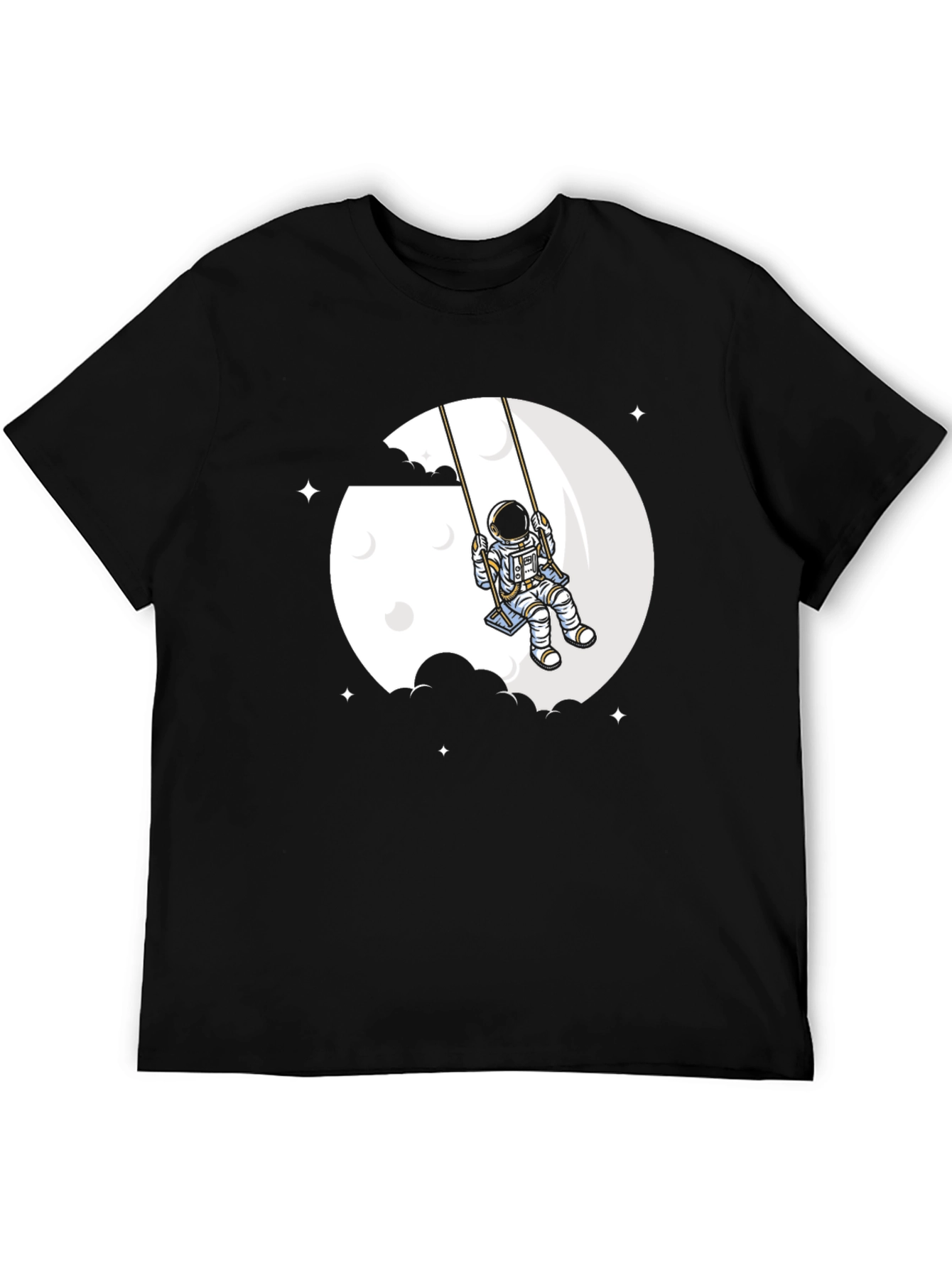 Astronaut Moon Swing Graphic T-Shirt - Unique Space Design