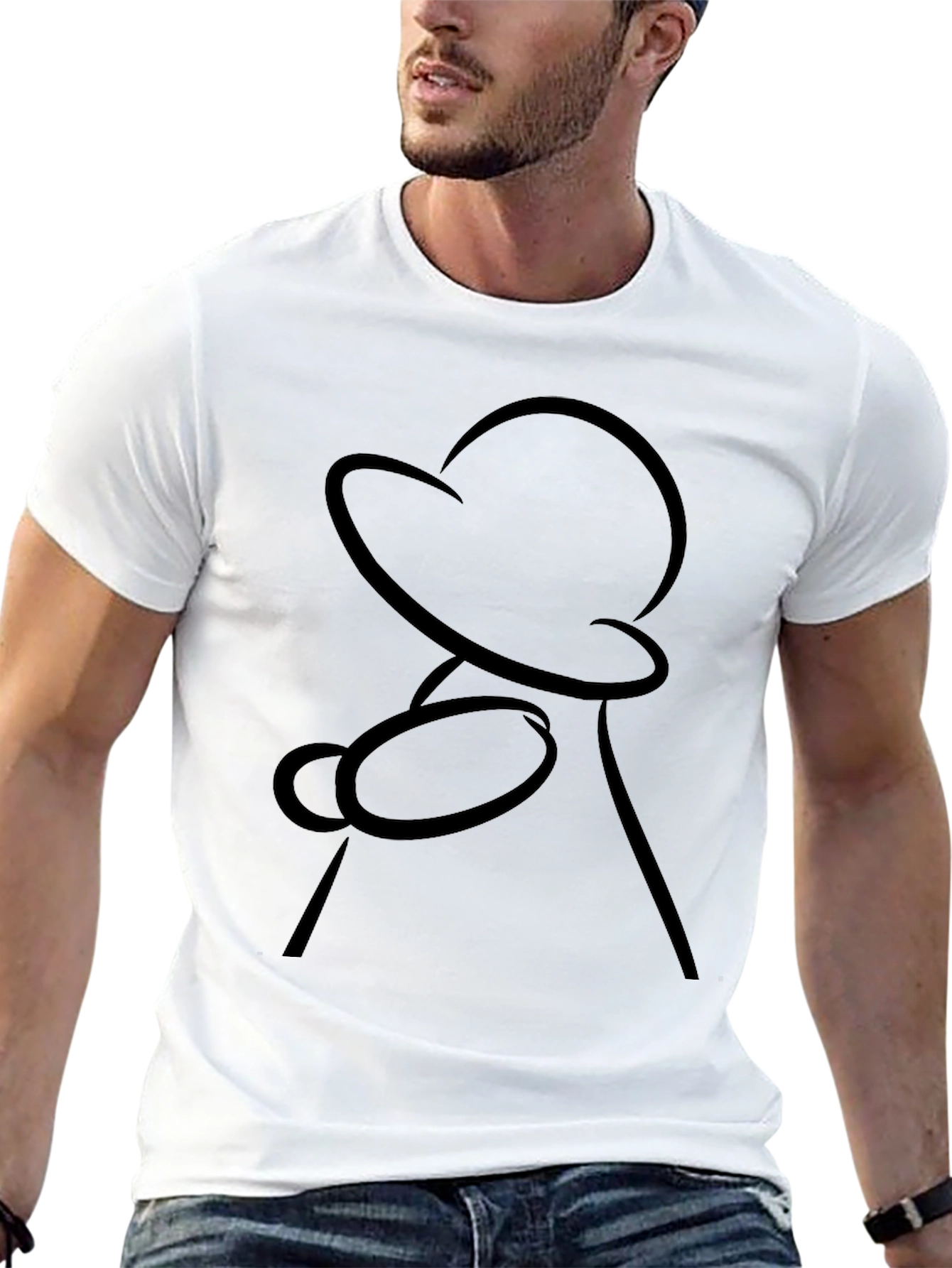 Minimalist Black T-Shirt - Abstract Silhouette Design
