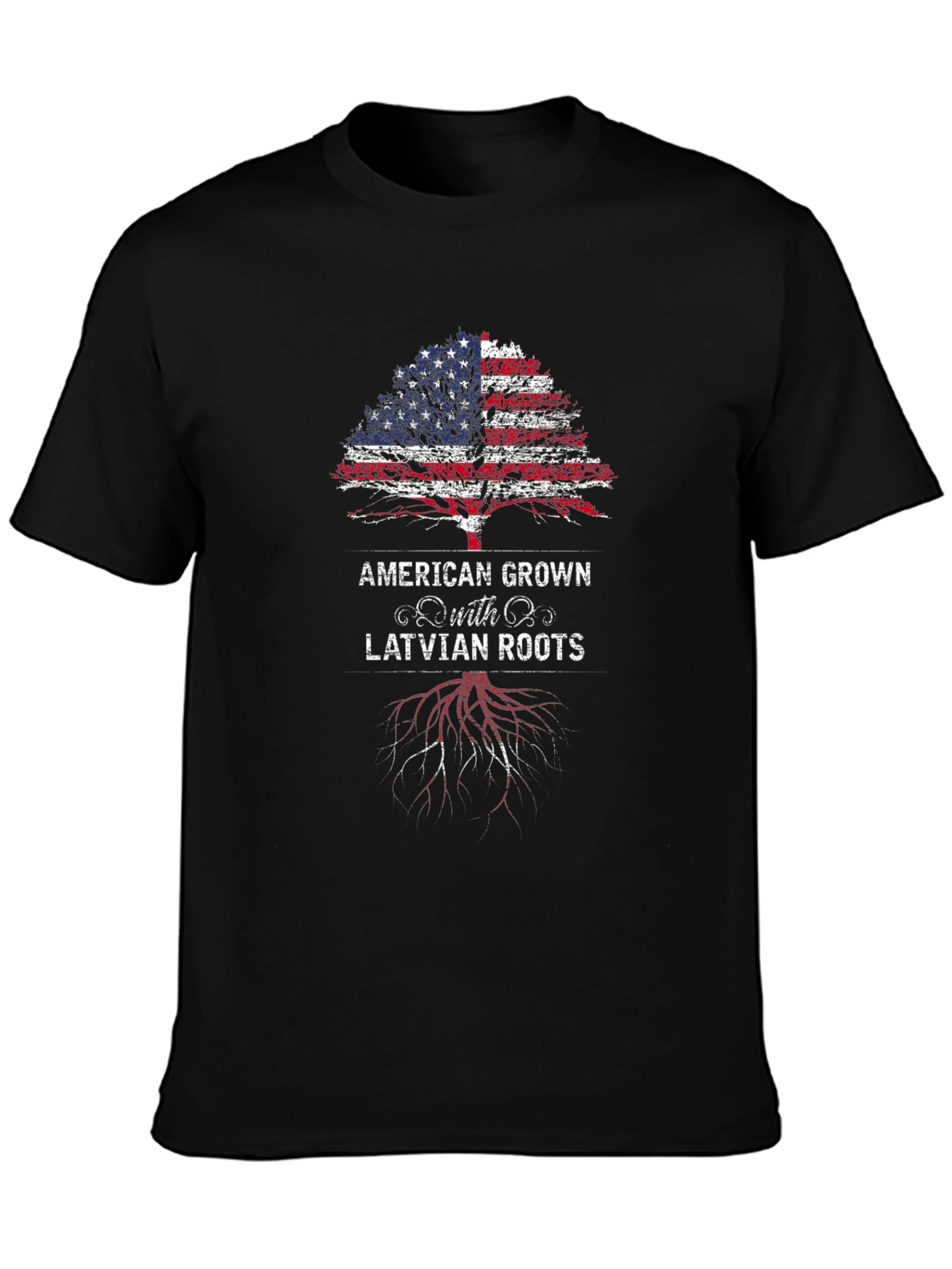 American Grown with Latvian Roots Graphic Tee