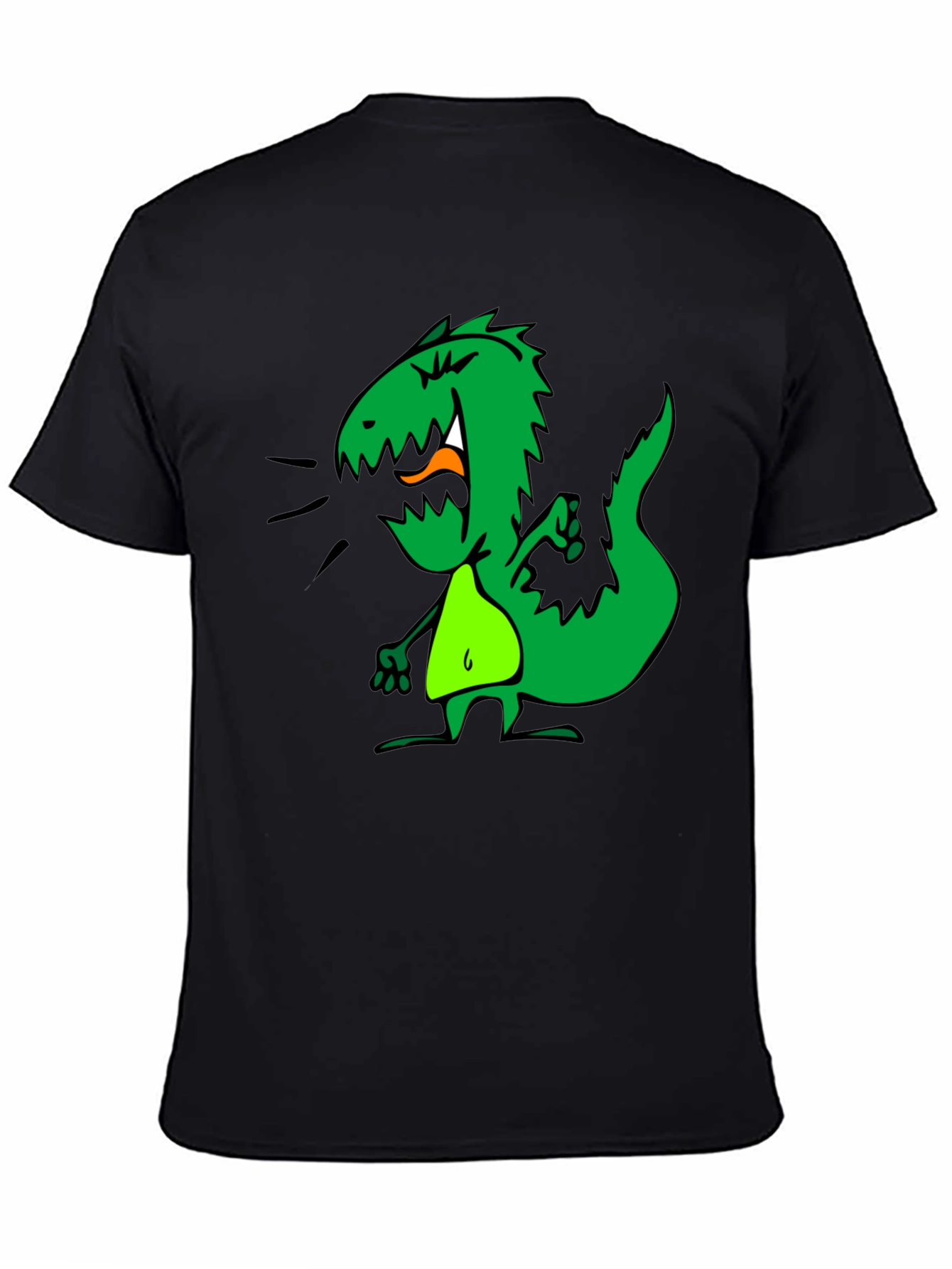 Dino Graphic Tee - Black Cotton Casual T-Shirt