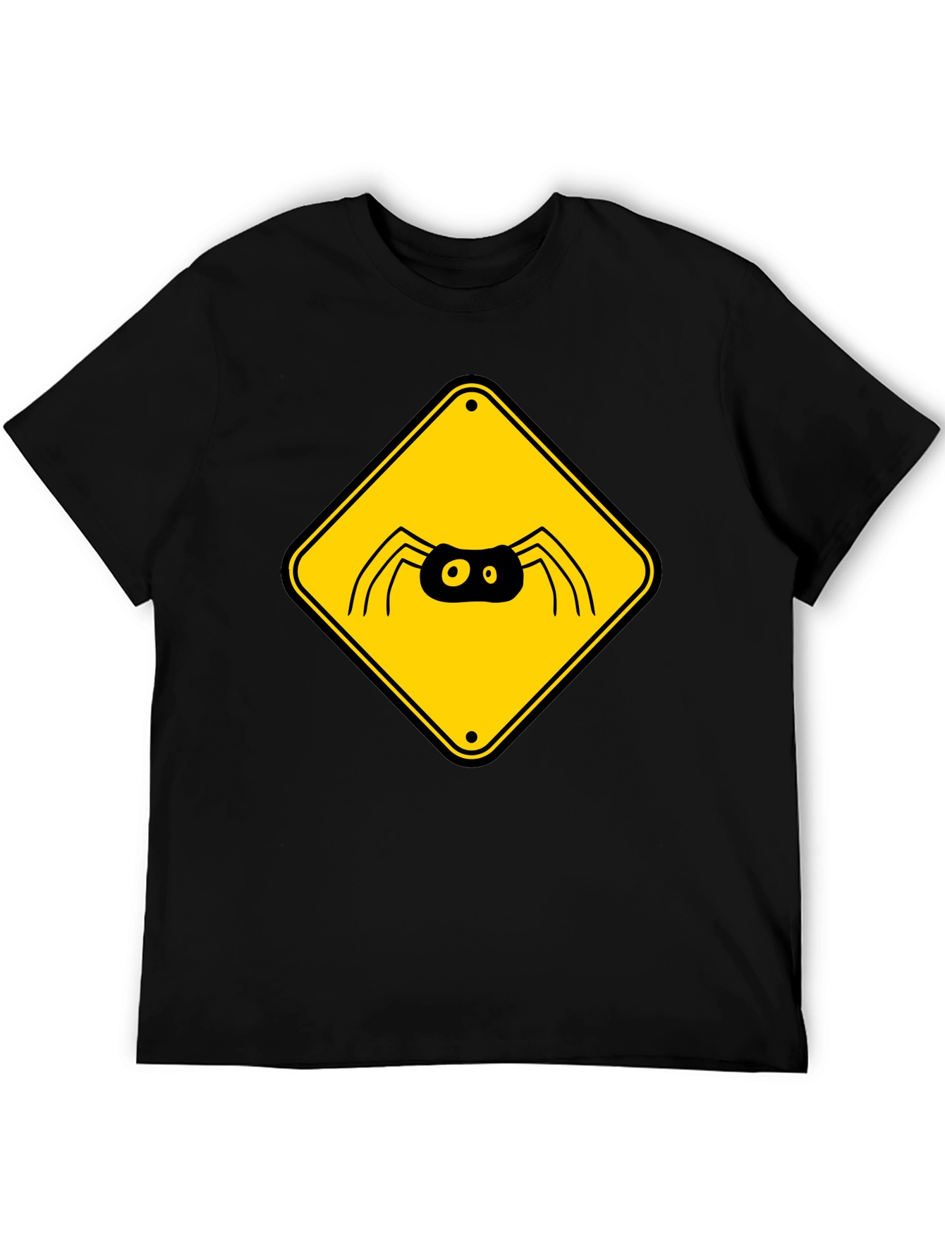 Spider Warning Sign Graphic T-Shirt