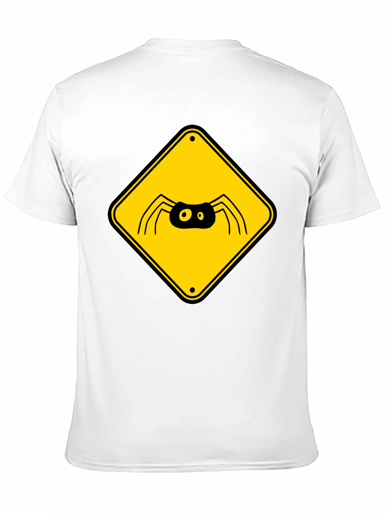 Spider Warning Sign Graphic T-Shirt