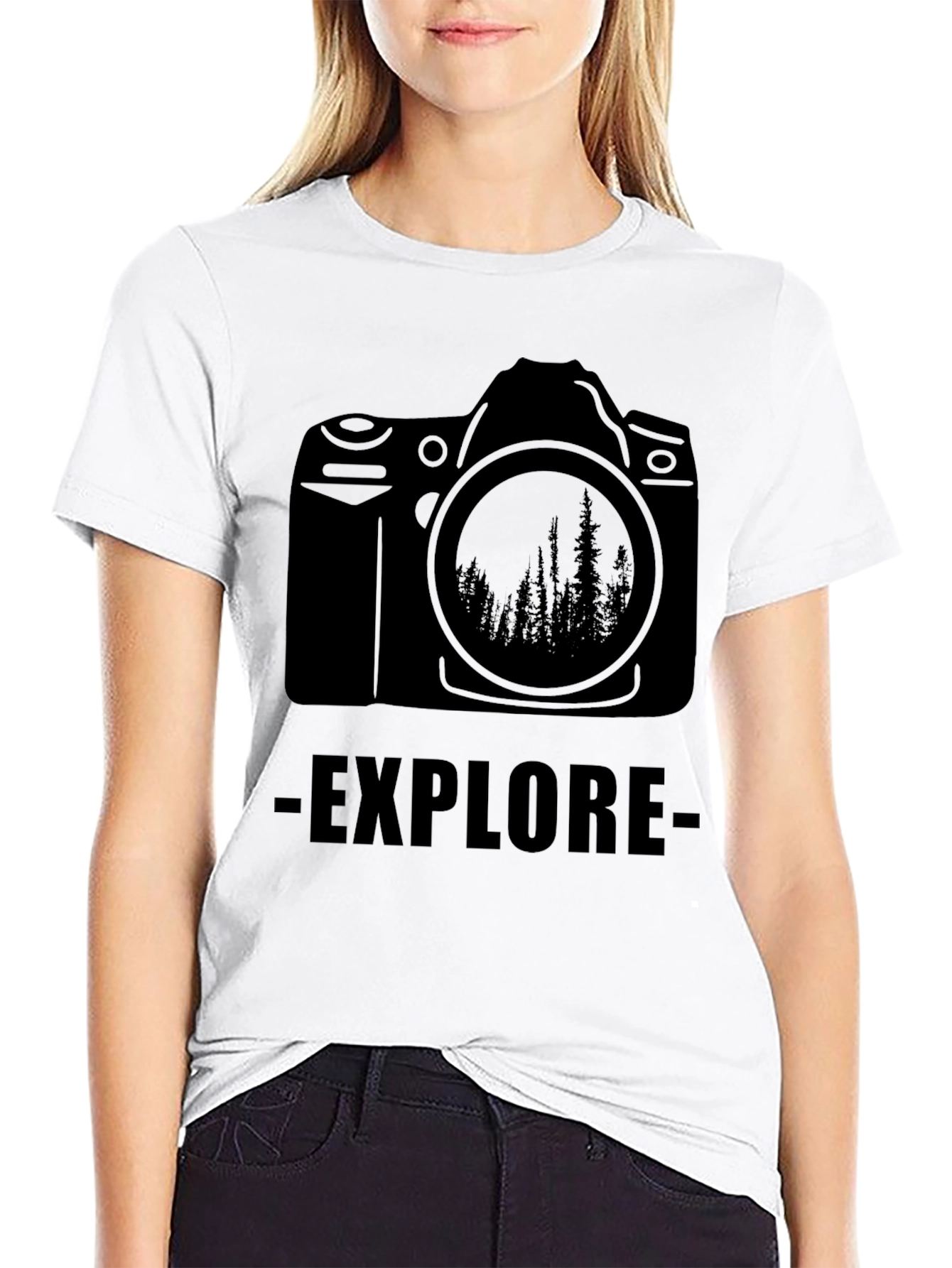 Explore Camera Graphic Tee - Black