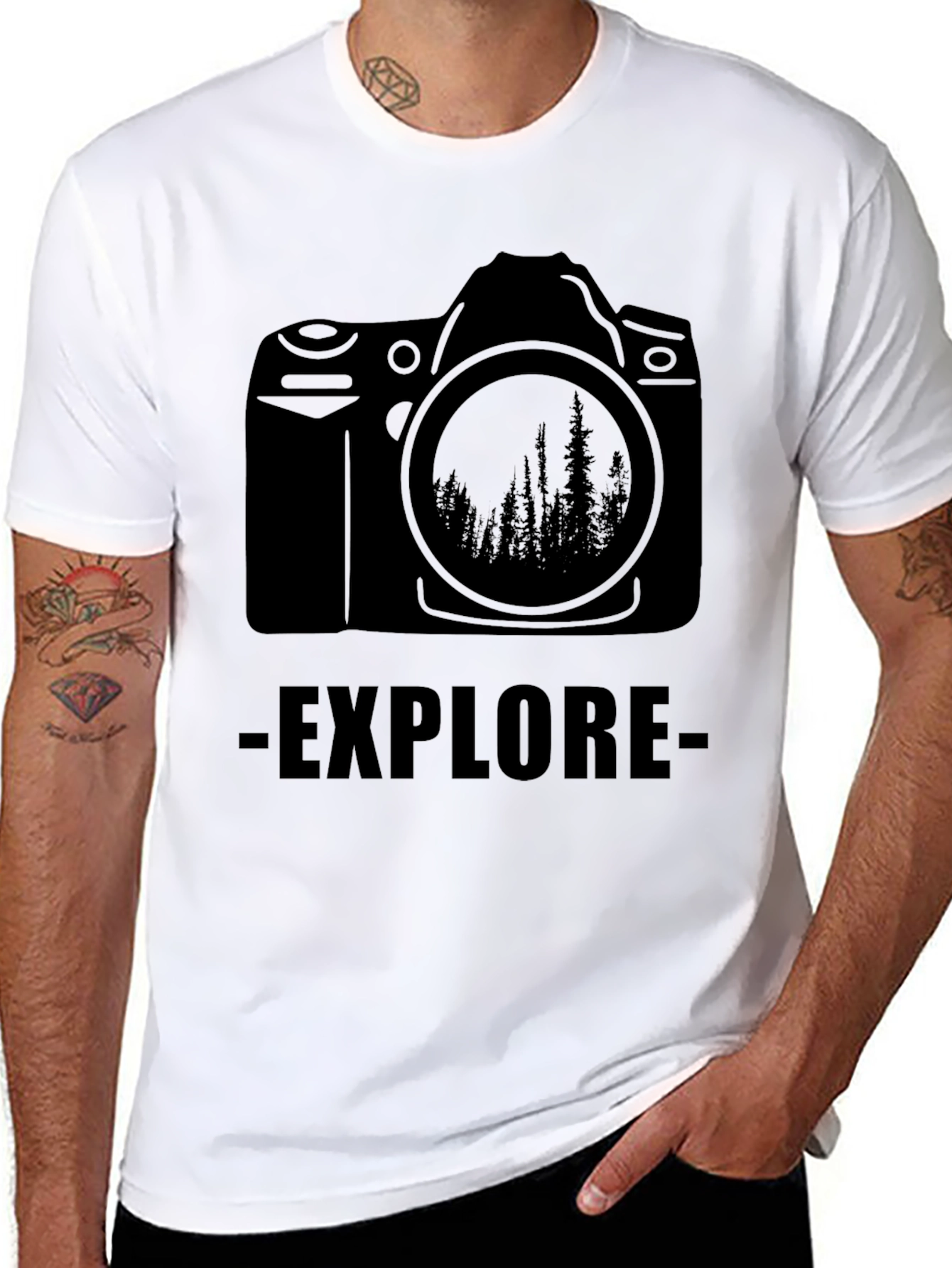 Explore Camera Graphic Tee - Black