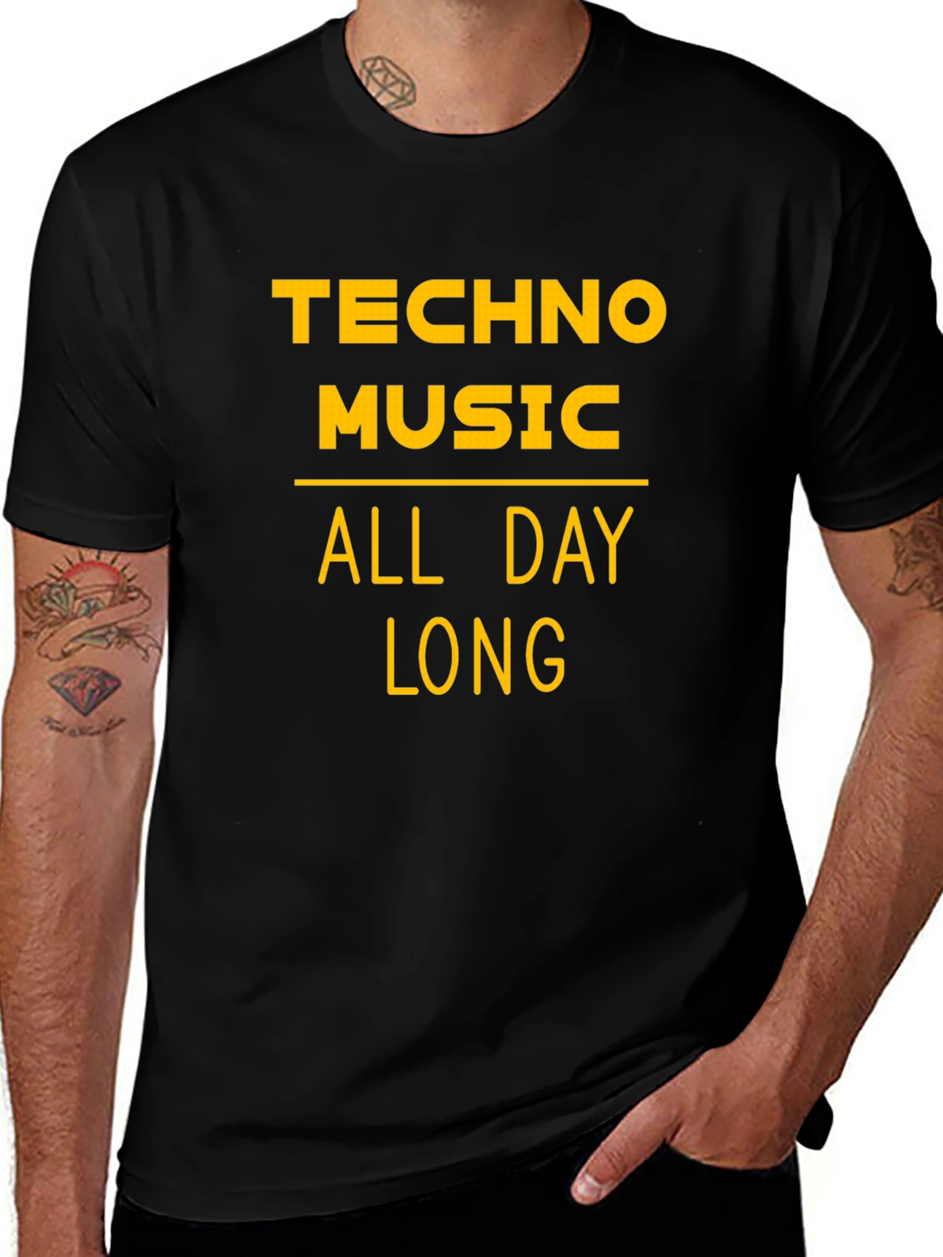 Techno Music All Day Long Graphic T-Shirt