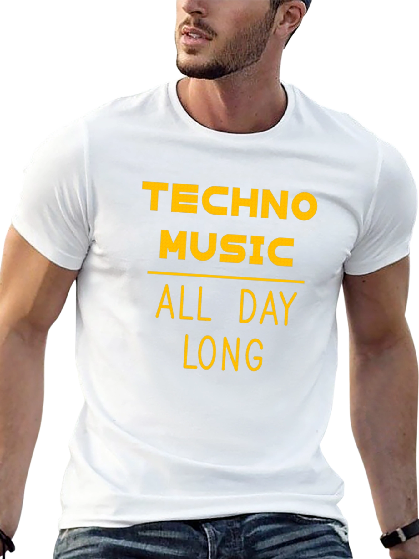 Techno Music All Day Long Graphic T-Shirt